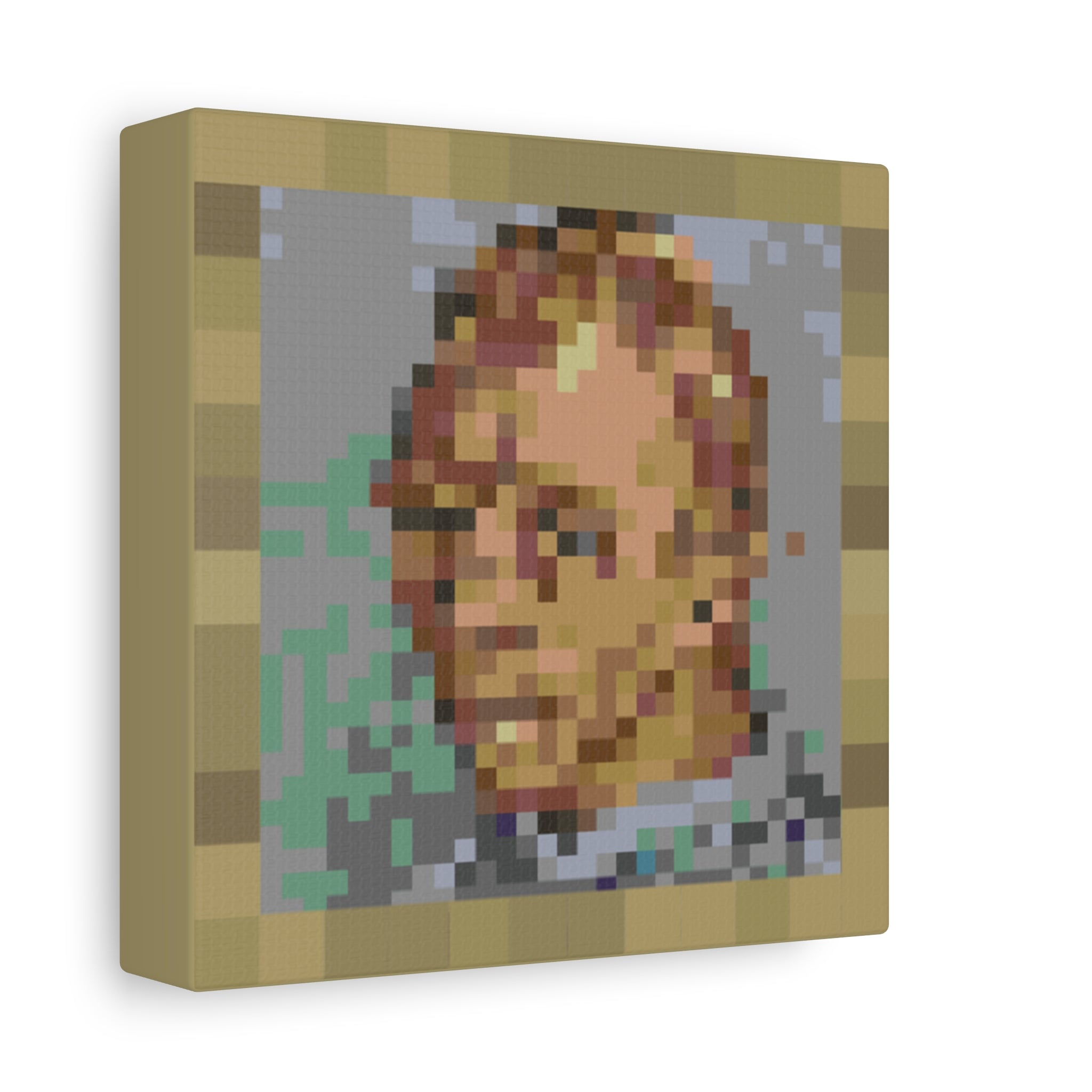 L'artiste Sans Barbe Pixel-Style Matte Canvas Print