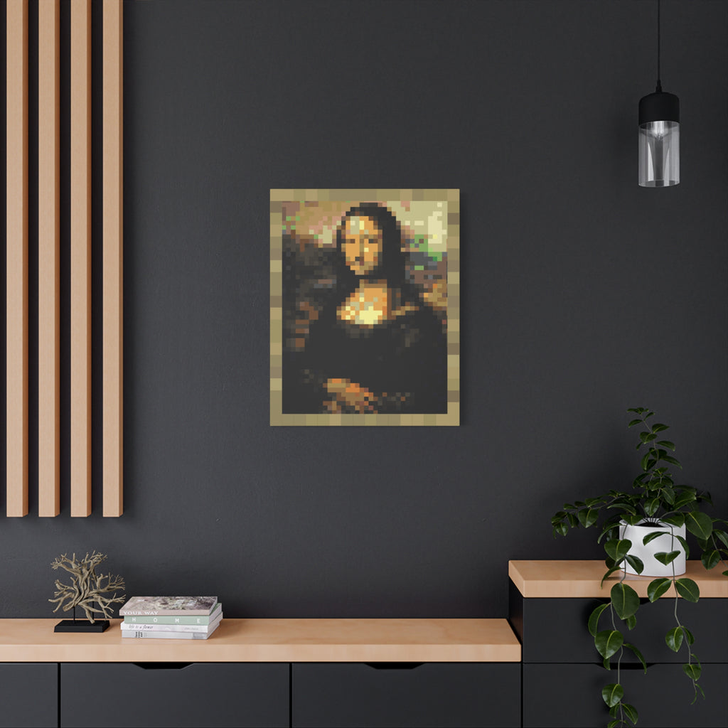 Mona Lisa Pixel-Style Matte Canvas Print