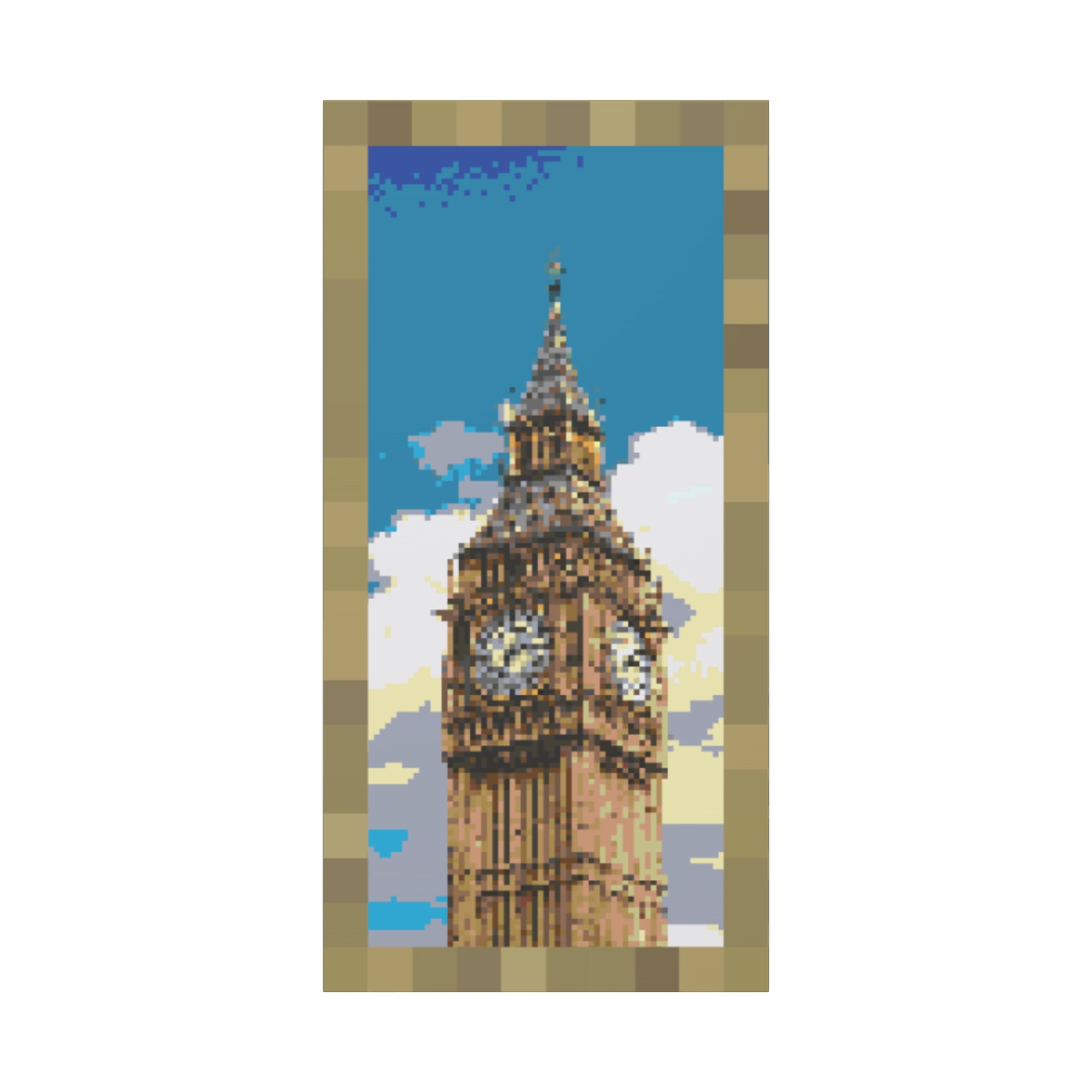 Big Ben Pixel-Style Matte Canvas Print