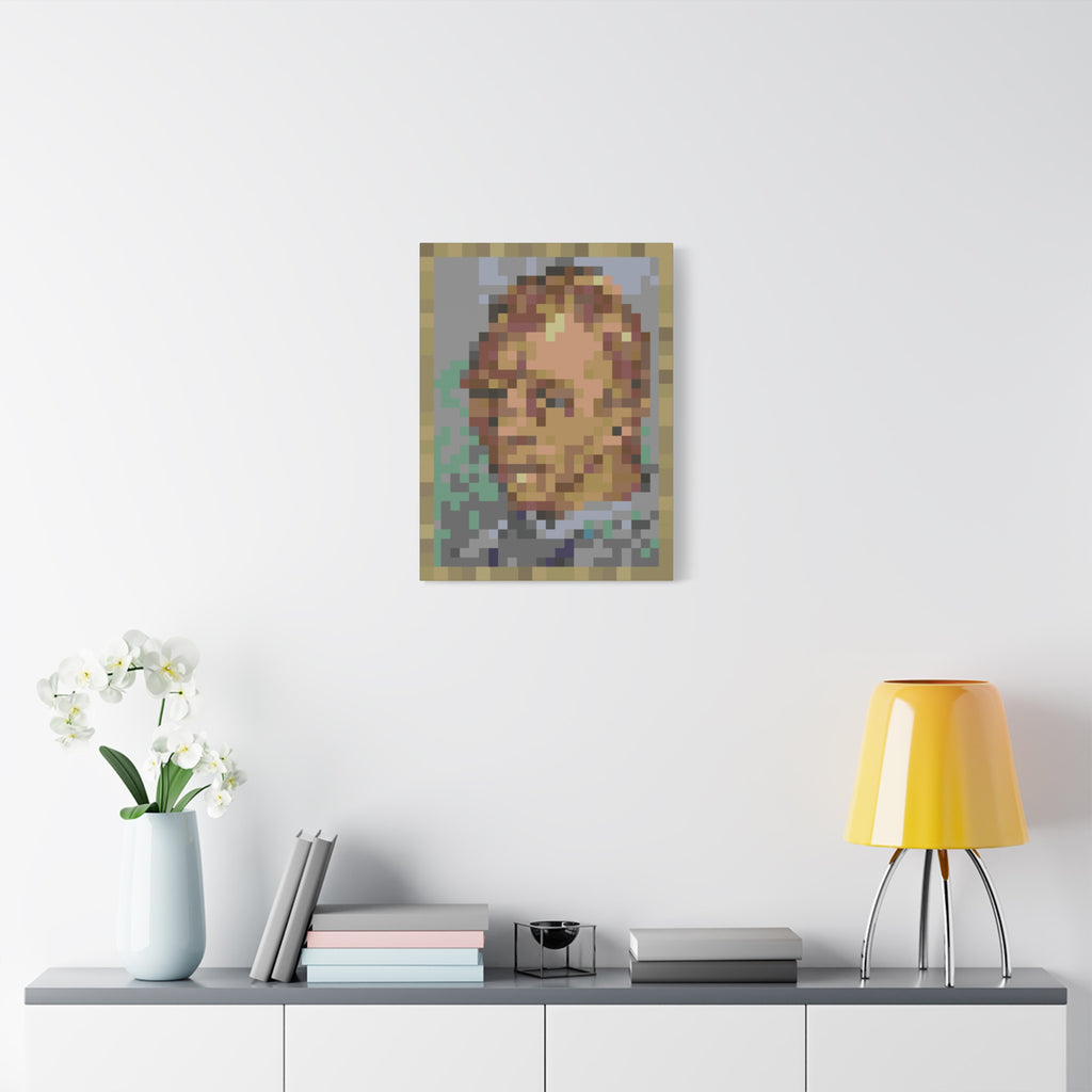 L'artiste Sans Barbe Pixel-Style Matte Canvas Print