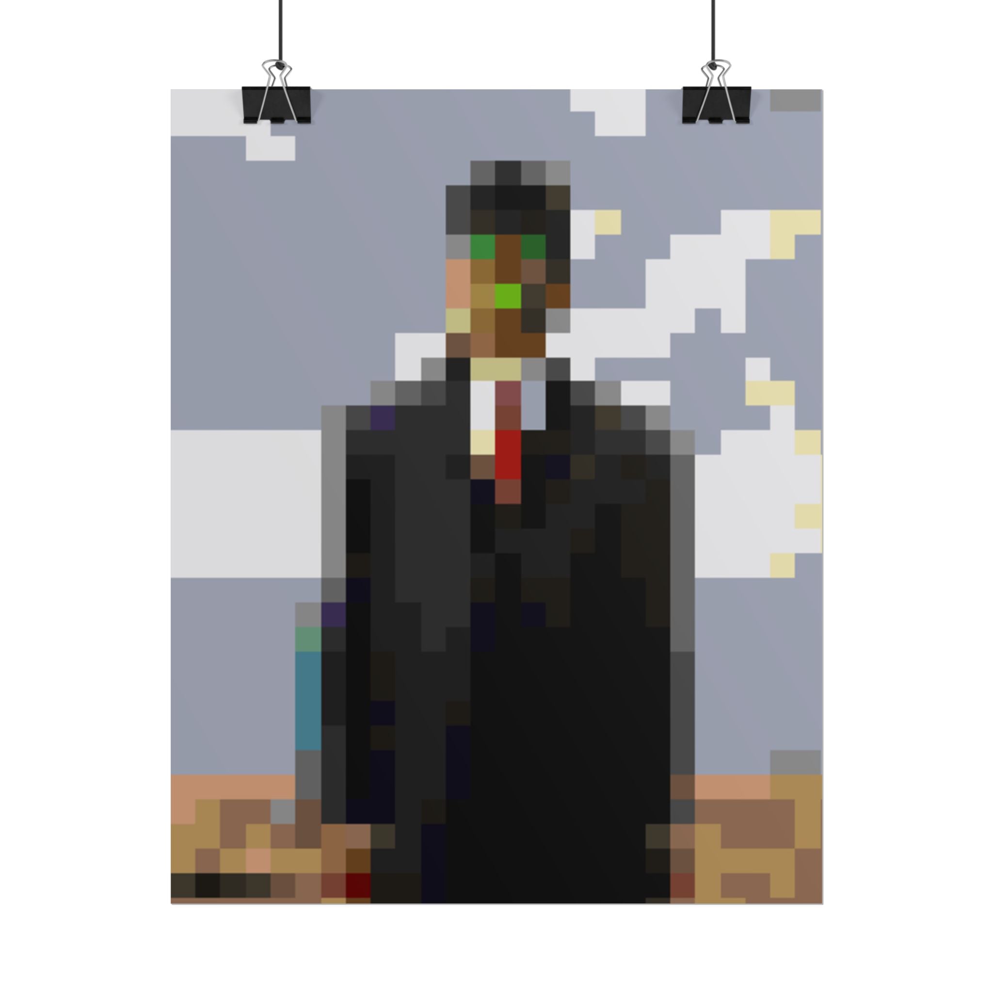 The Son of Man Pixel-Style Rolled Art Print