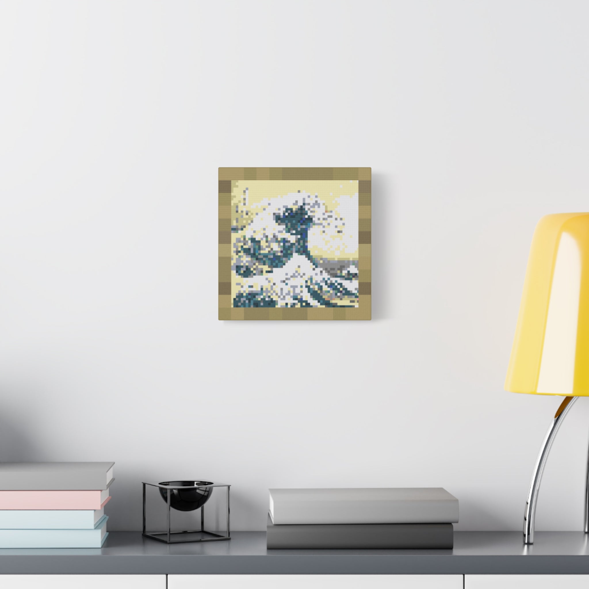 The Great Wave Pixel-Style Matte Canvas Print