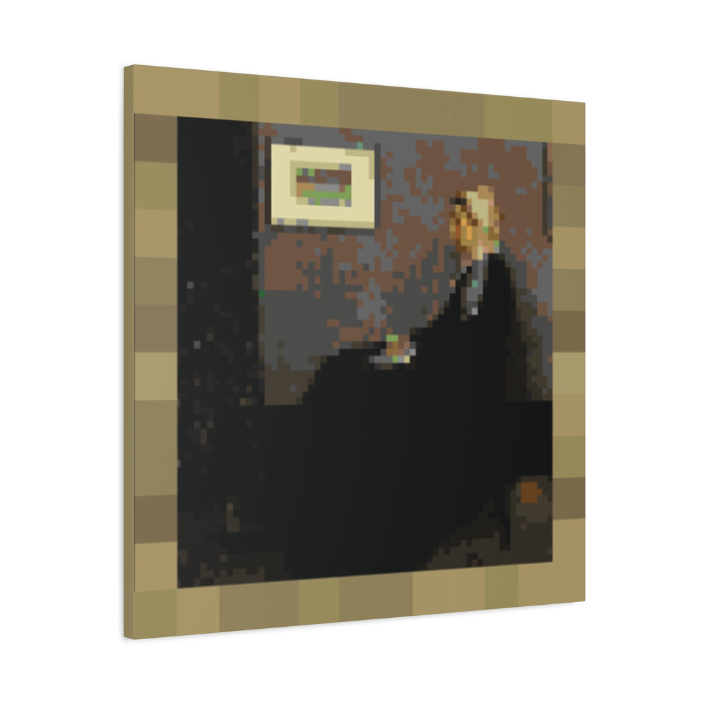 Whistler's Mother Pixel-Style Matte Canvas Print