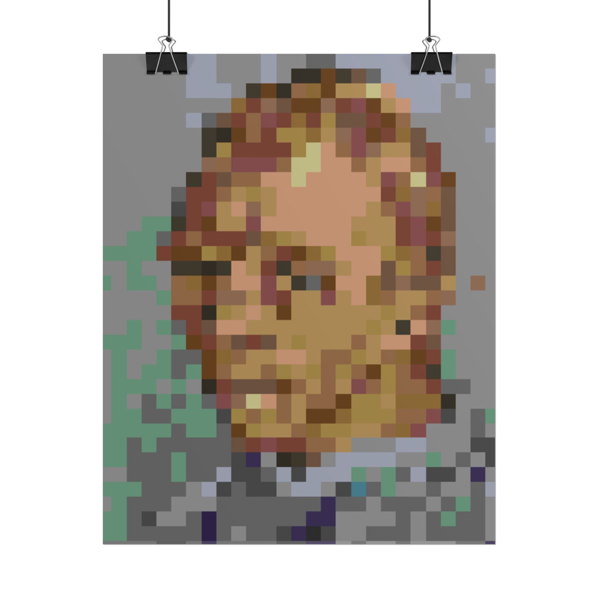 L'artiste Sans Barbe Pixel-Style Rolled Art Print