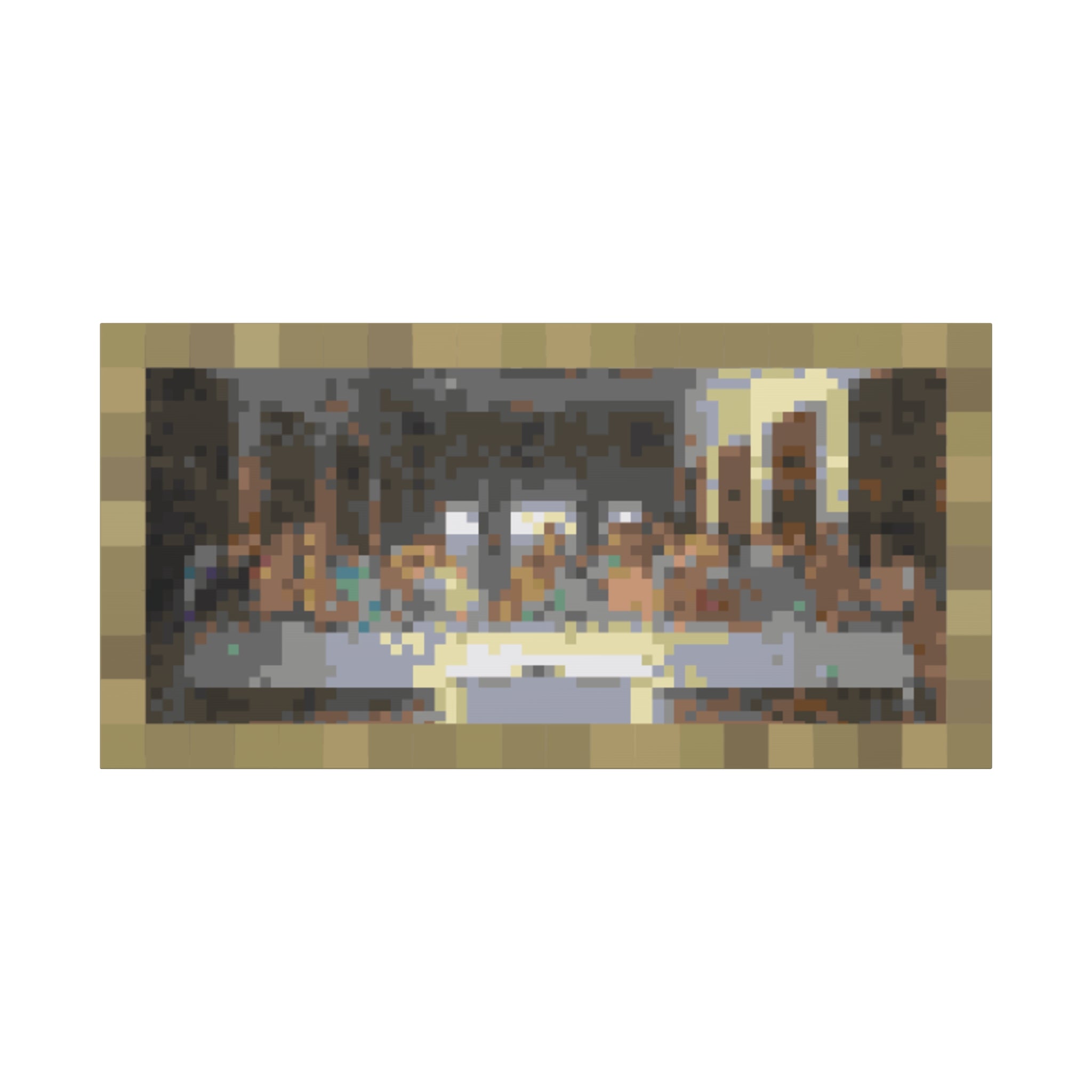 Last Supper Pixel-Style Matte Canvas Print