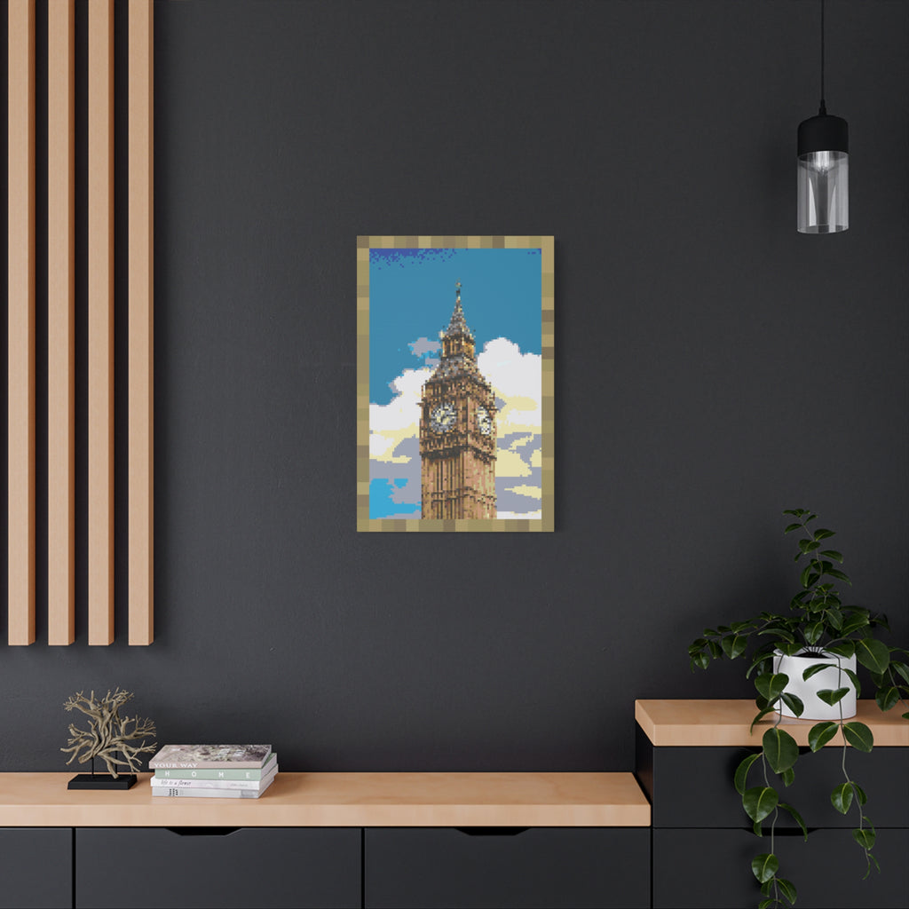 Big Ben Pixel-Style Matte Canvas Print