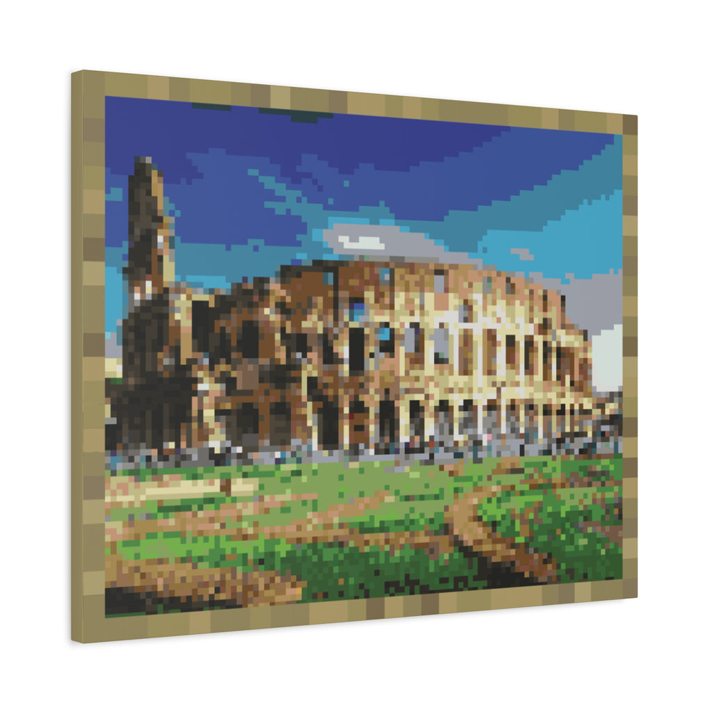 Colosseum Pixel-Style Matte Canvas Print