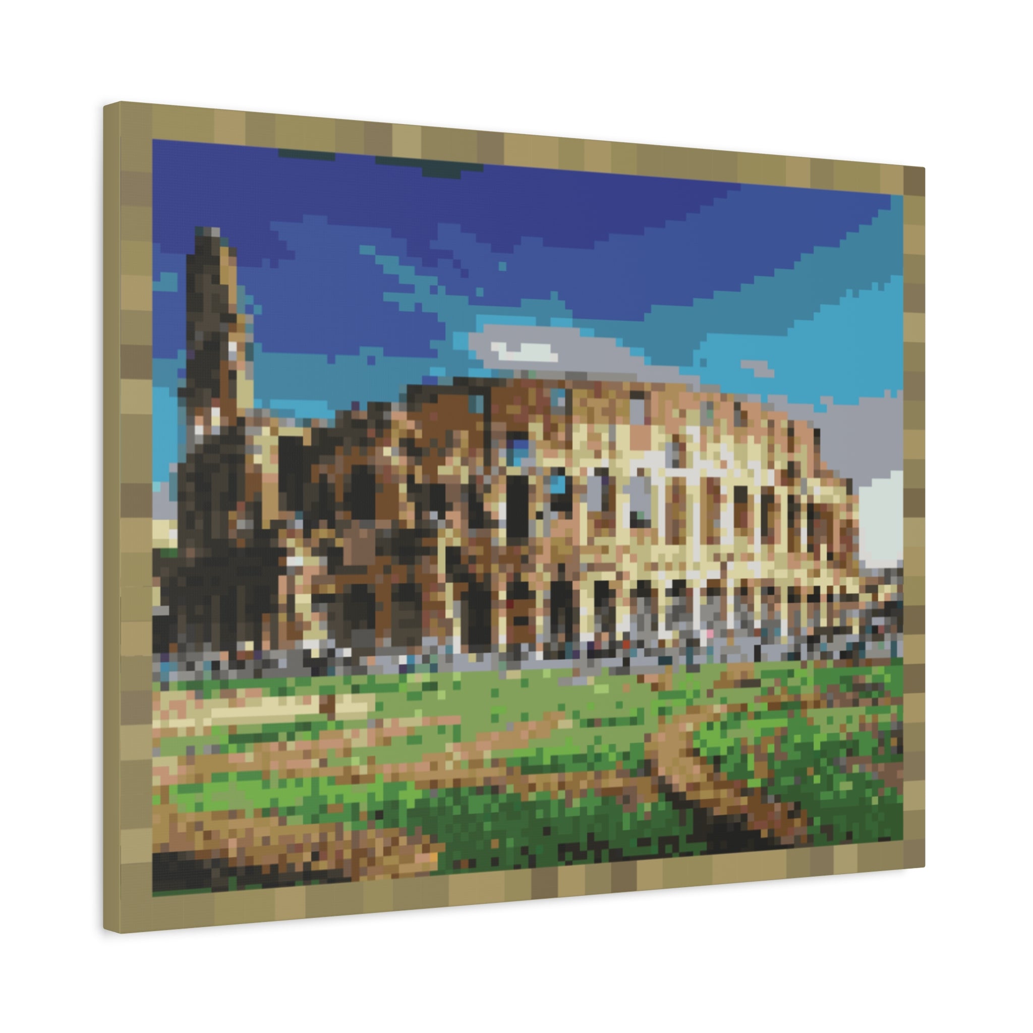 Colosseum Pixel-Style Matte Canvas Print