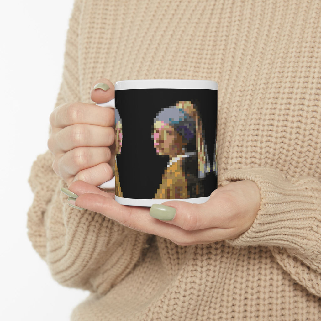 Girl with a Pearl Earring Pixel-Style Ceramic Mug (11oz/15oz)
