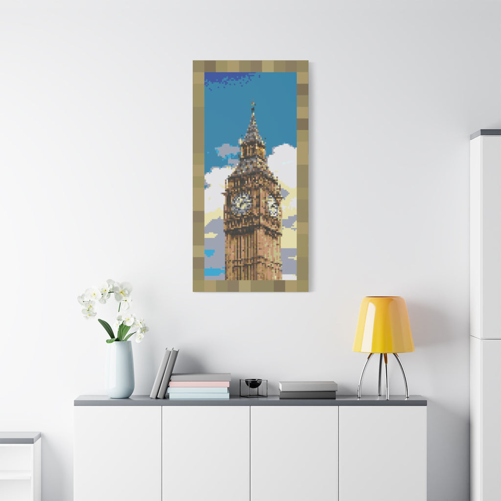 Big Ben Pixel-Style Matte Canvas Print