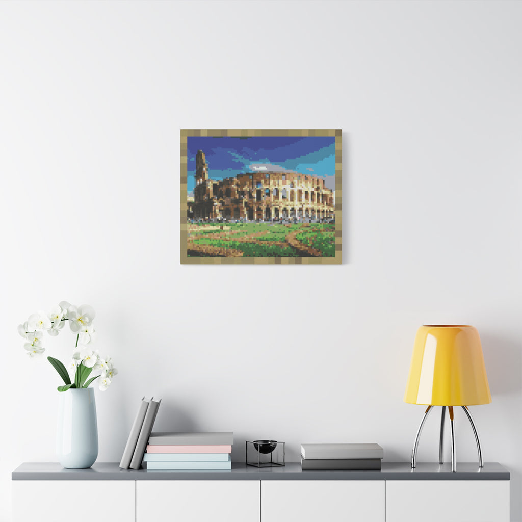 Colosseum Pixel-Style Matte Canvas Print