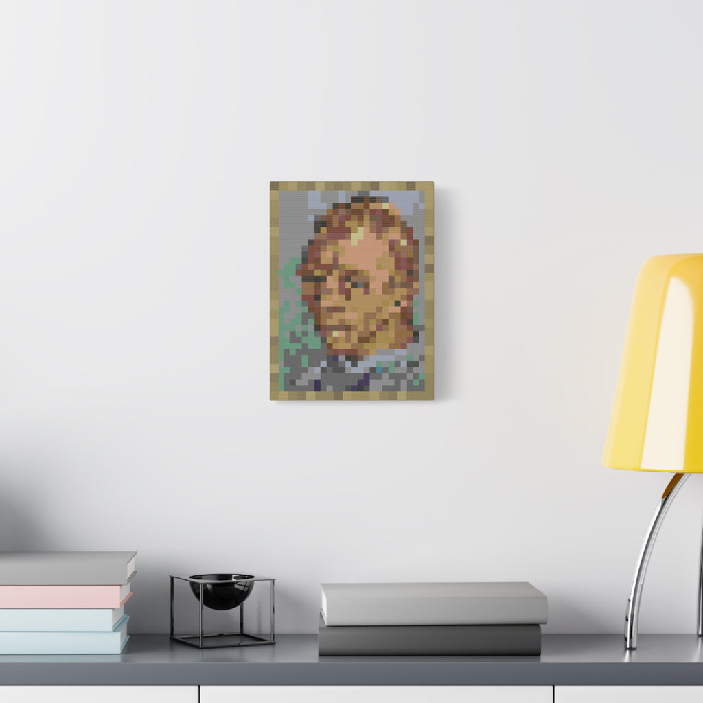 L'artiste Sans Barbe Pixel-Style Matte Canvas Print