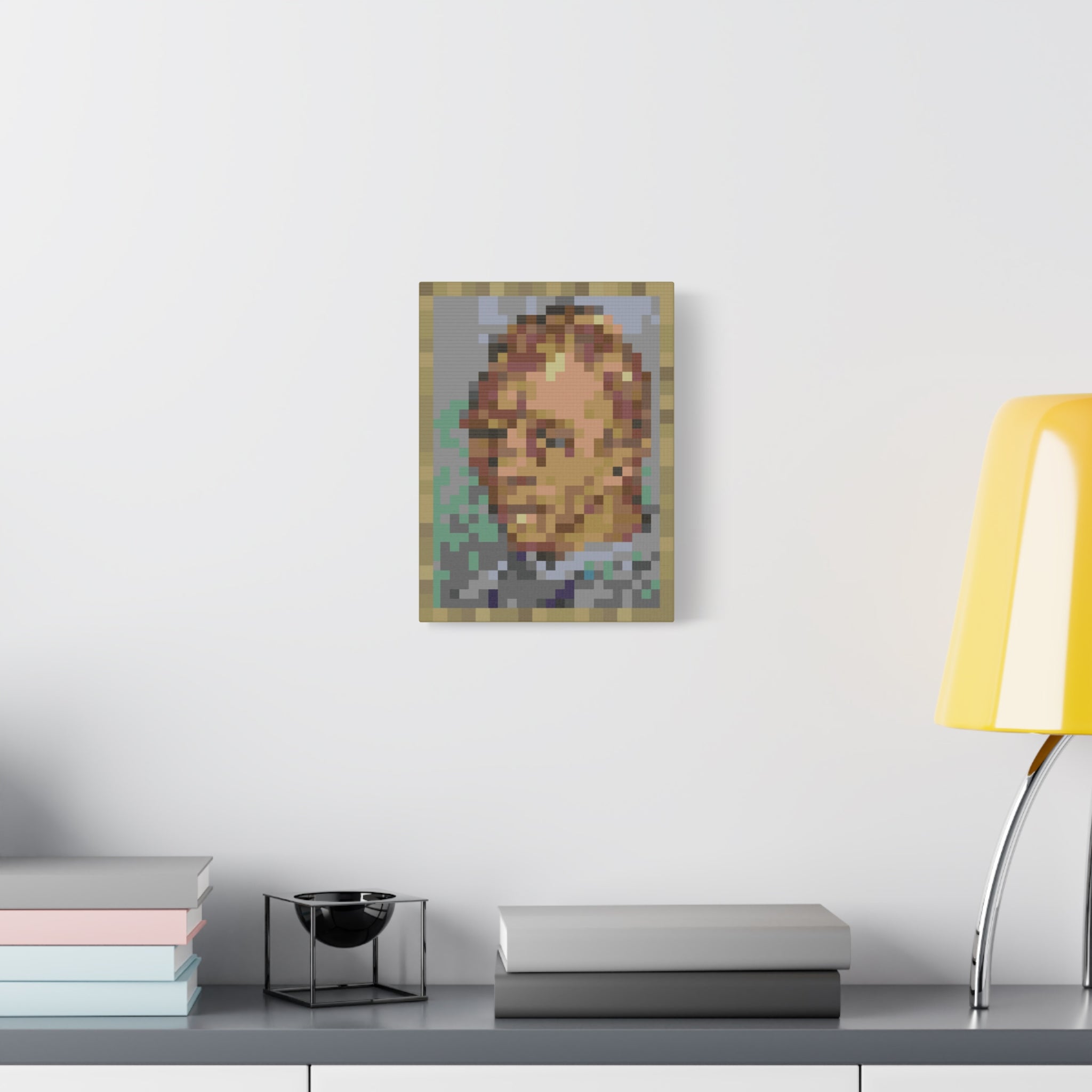 L'artiste Sans Barbe Pixel-Style Matte Canvas Print