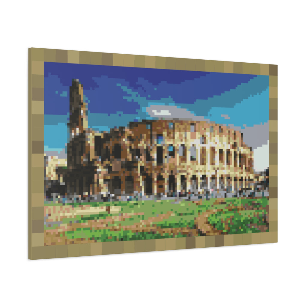 Colosseum Pixel-Style Matte Canvas Print