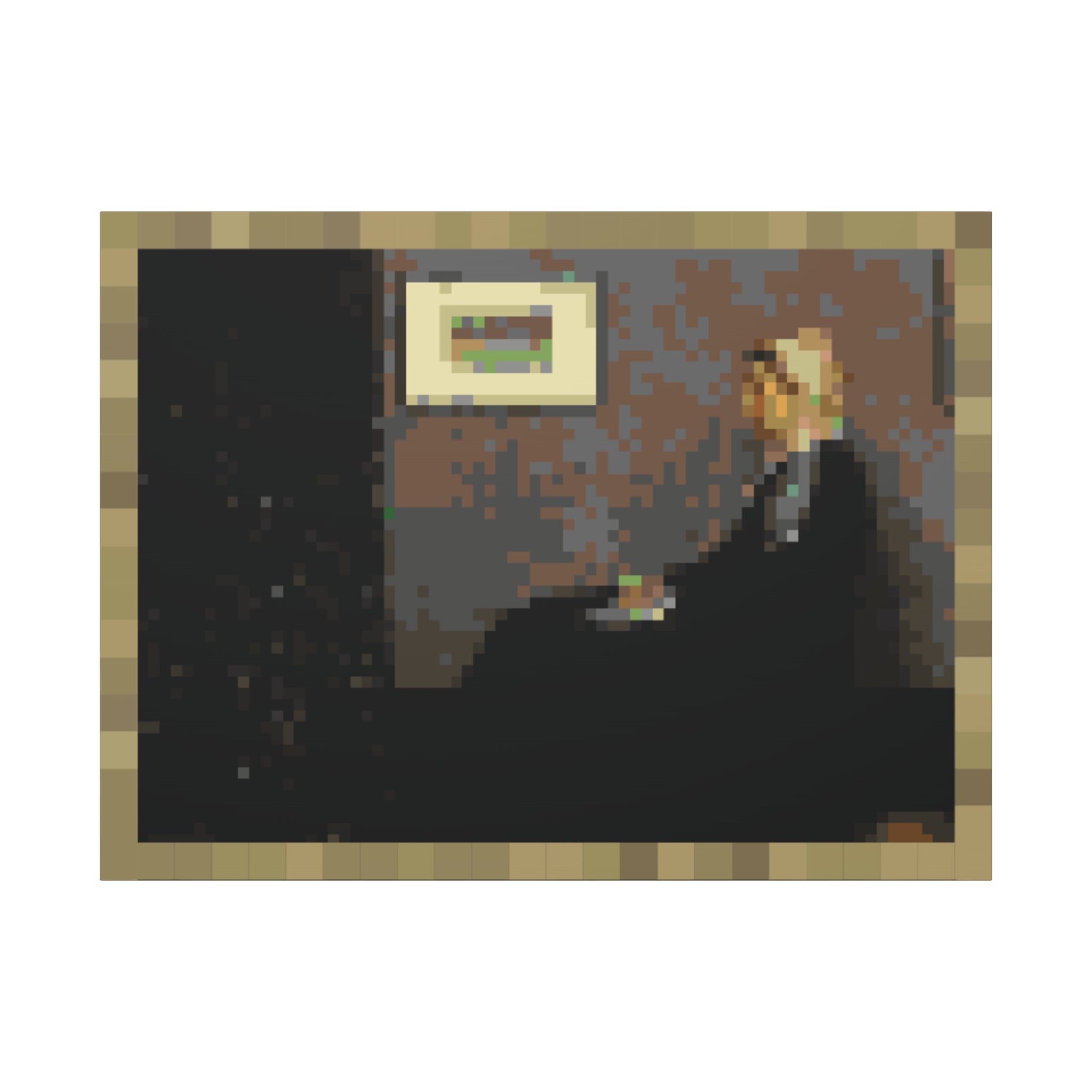Whistler's Mother Pixel-Style Matte Canvas Print