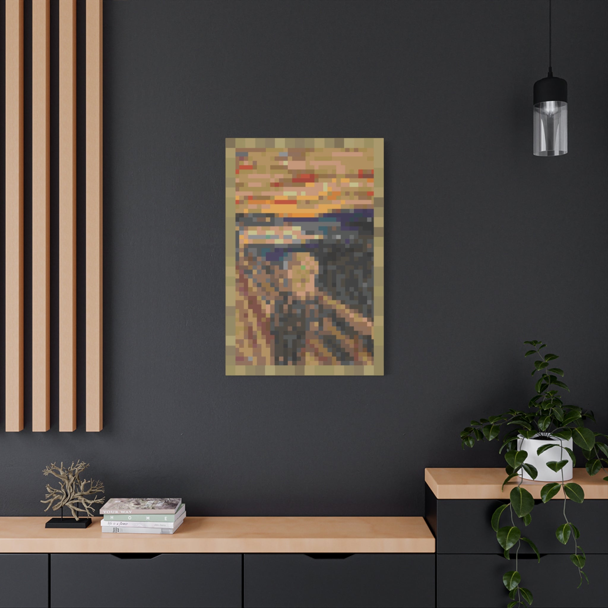 The Scream Pixel-Style Matte Canvas Print
