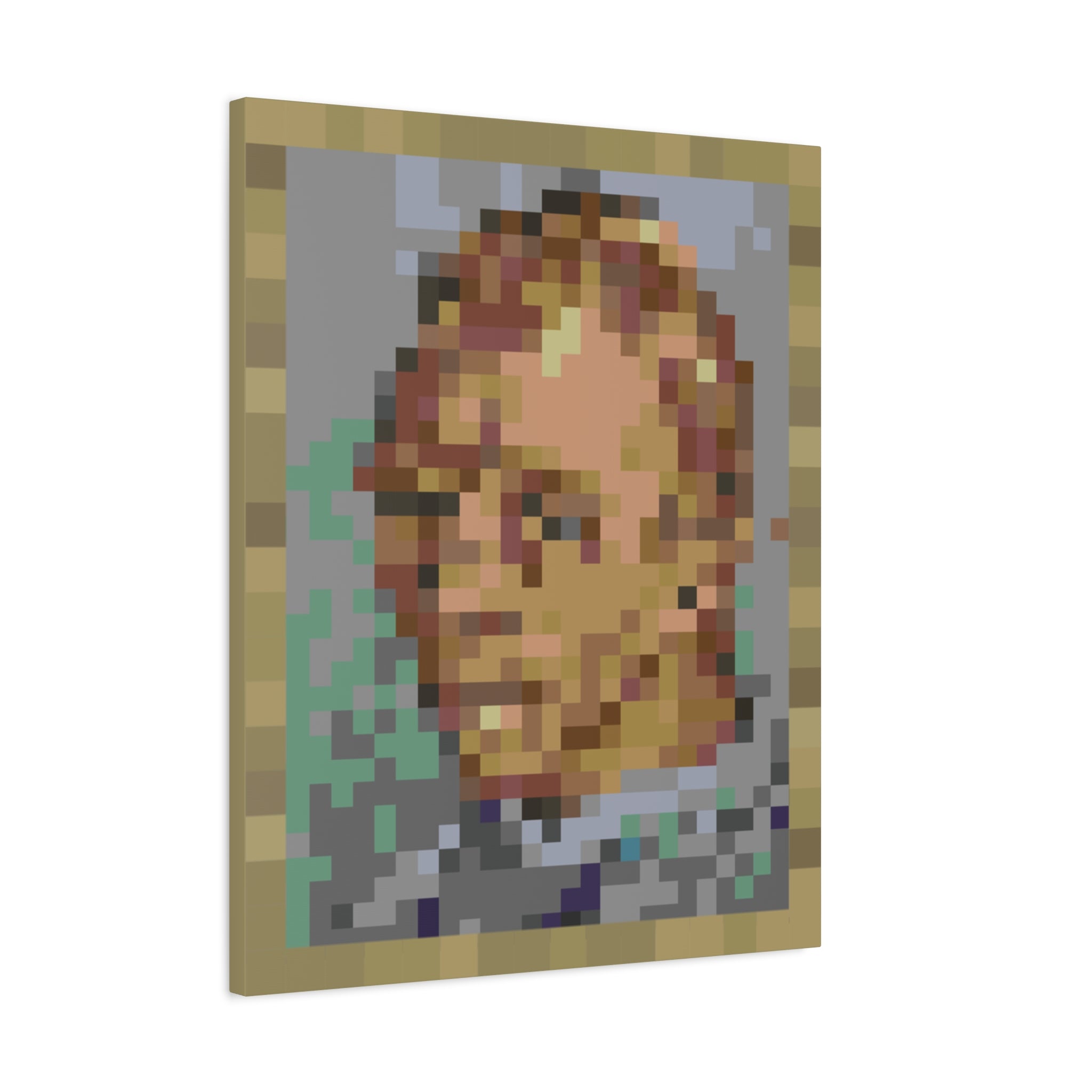 L'artiste Sans Barbe Pixel-Style Matte Canvas Print