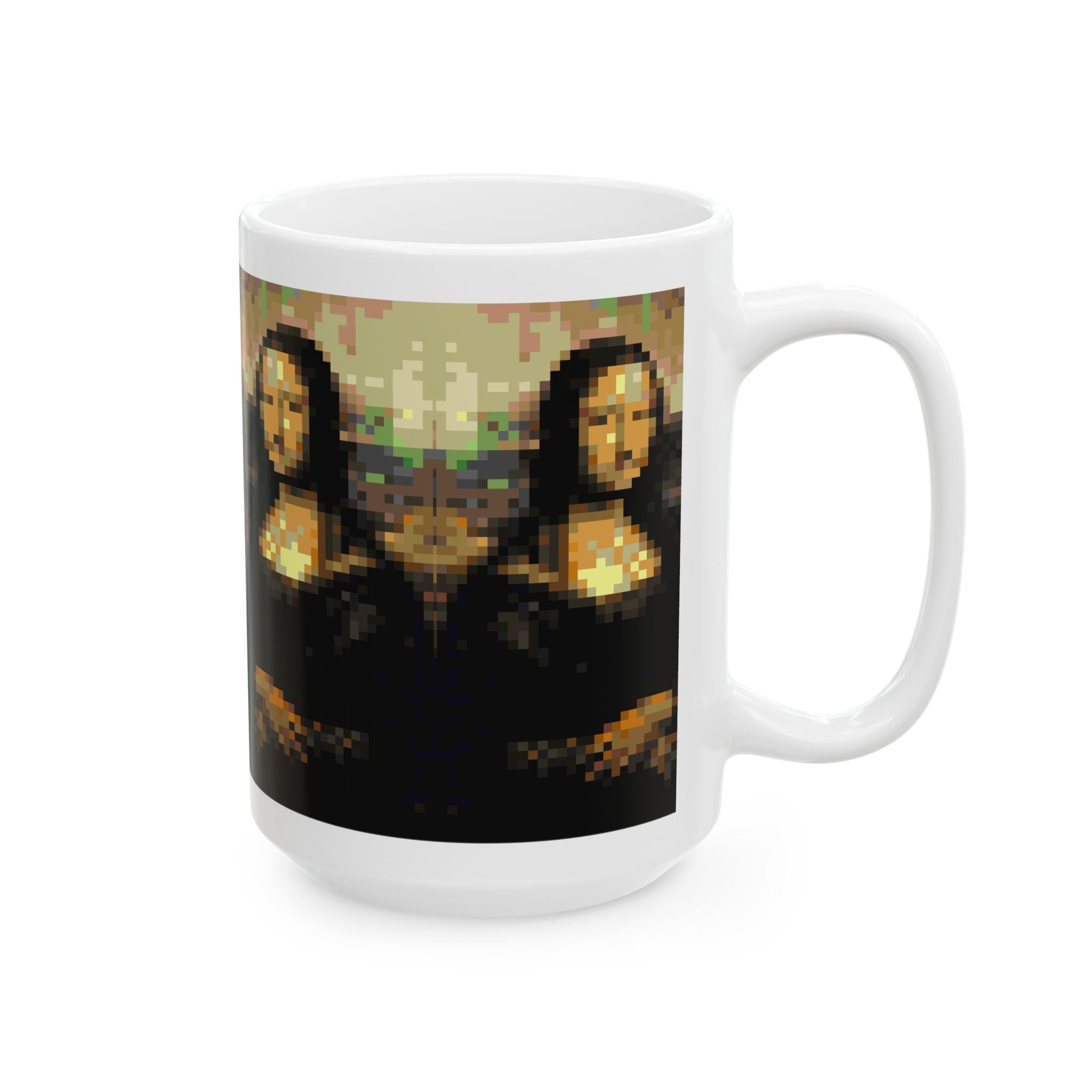 Mona Lisa Pixel-Style Ceramic Mug (11oz/15oz)
