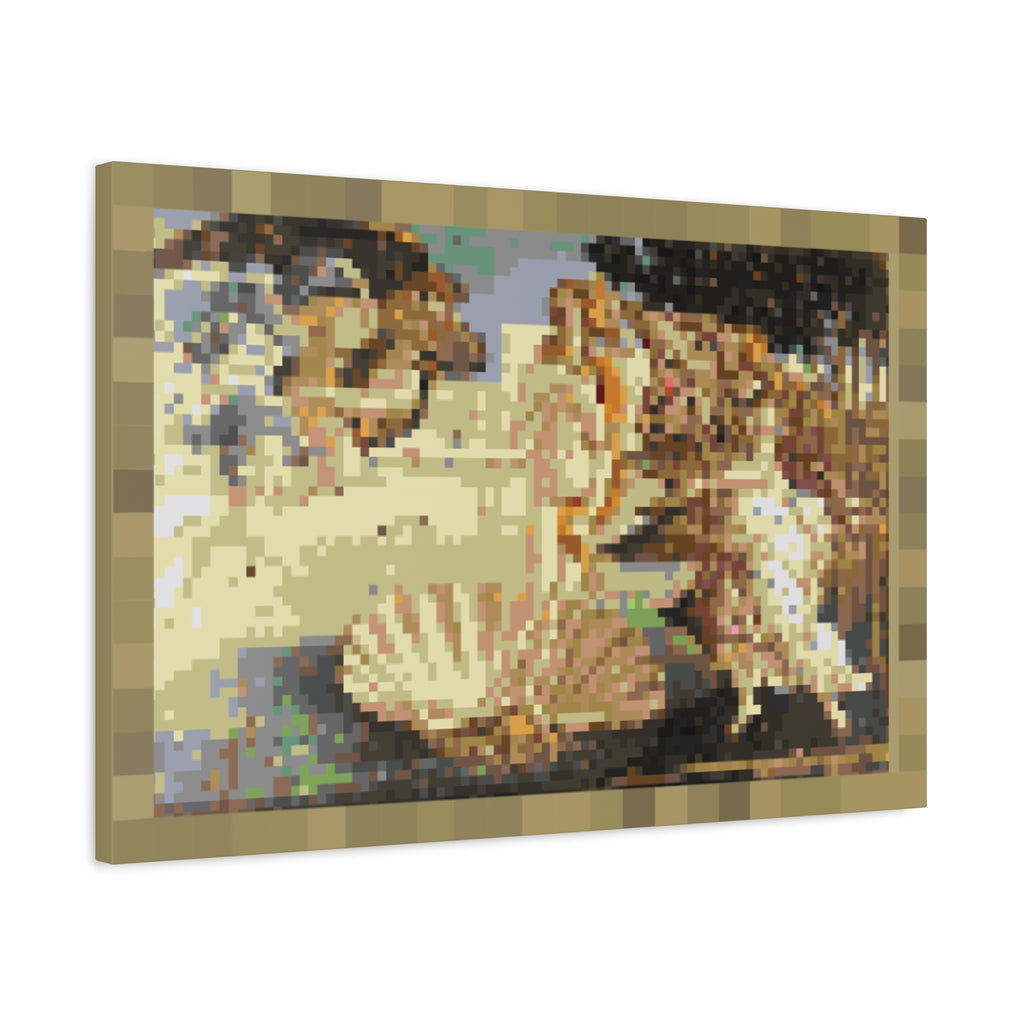 The Birth of Venus Pixel-Style Matte Canvas Print
