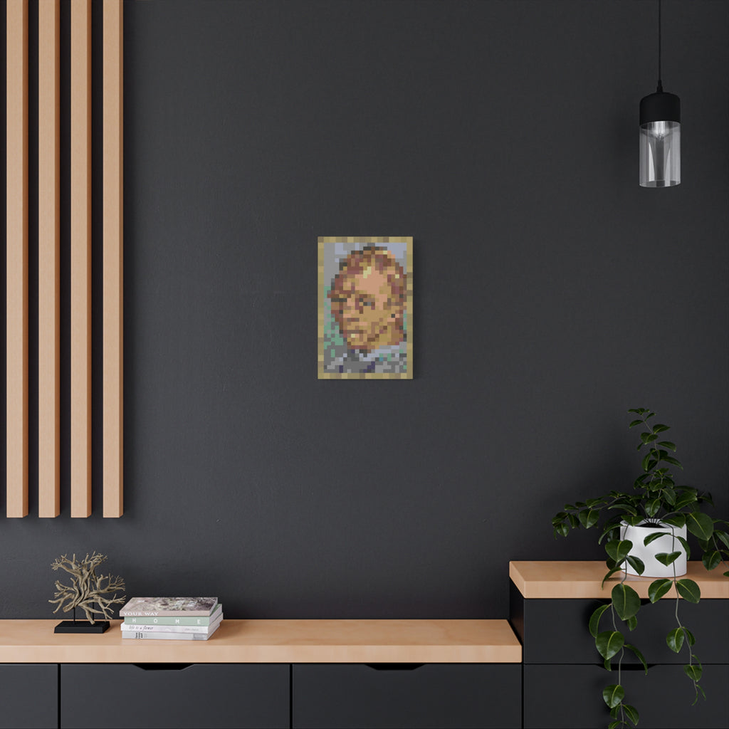 L'artiste Sans Barbe Pixel-Style Matte Canvas Print