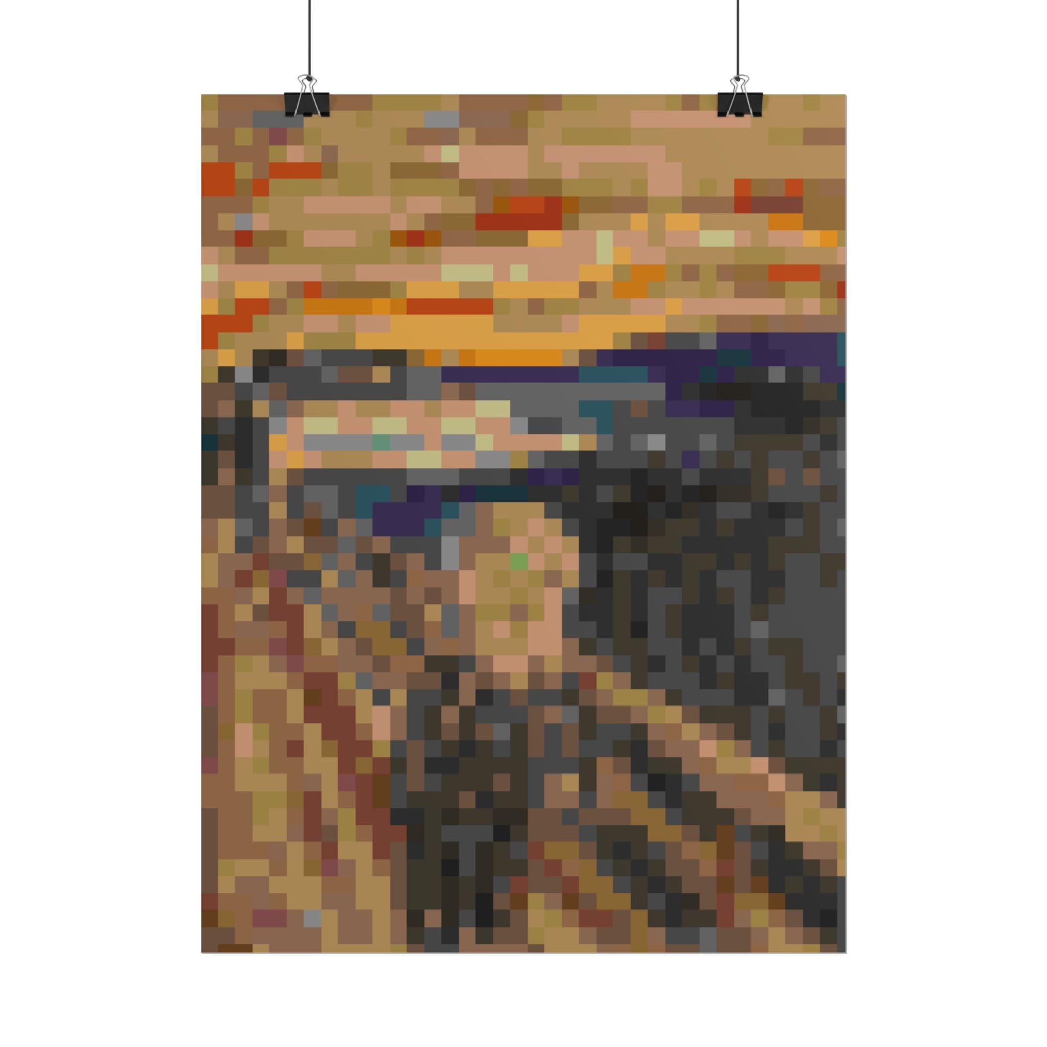 The Scream Pixel-Style Rolled Art Print
