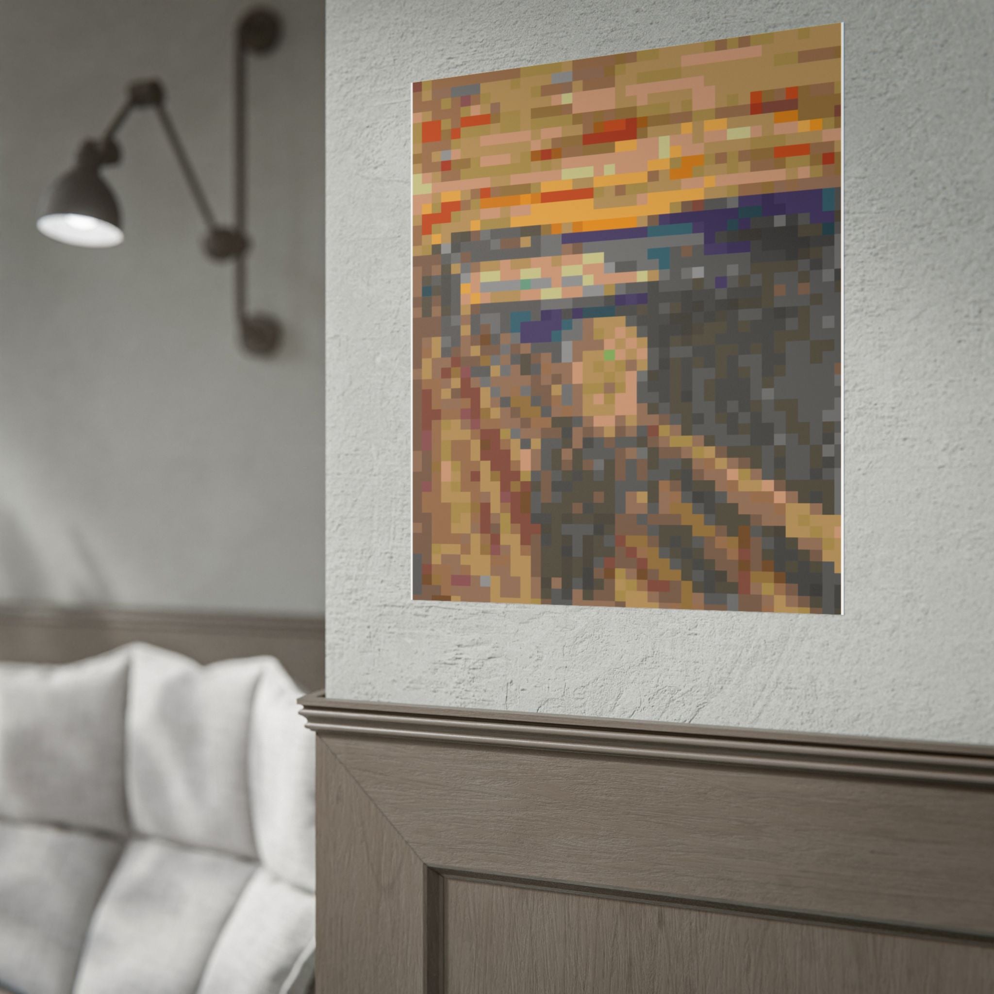 The Scream Pixel-Style Rolled Art Print