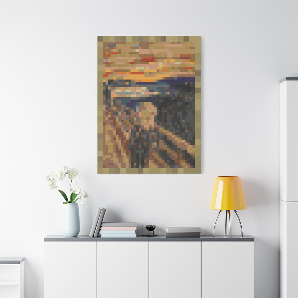 The Scream Pixel-Style Matte Canvas Print