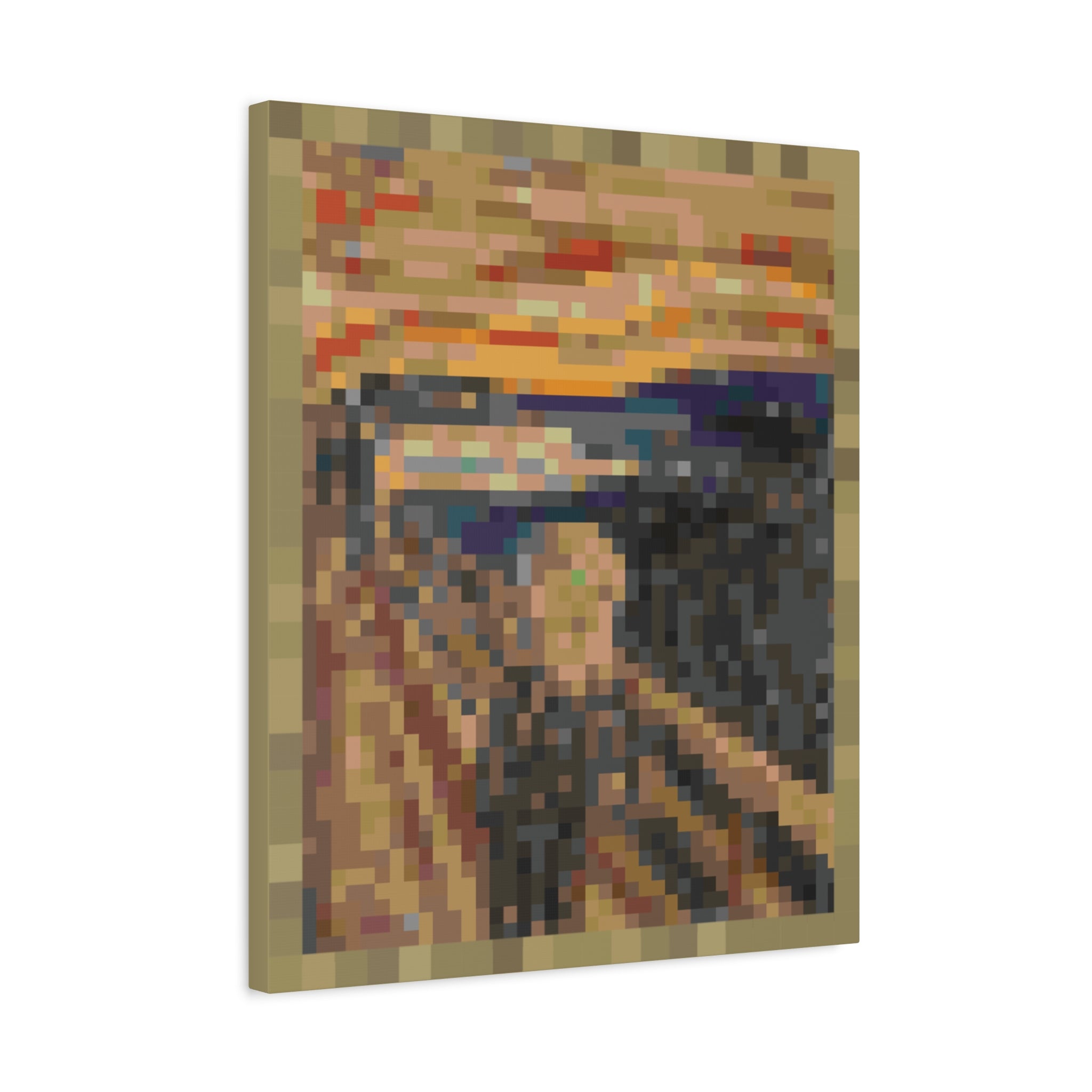 The Scream Pixel-Style Matte Canvas Print