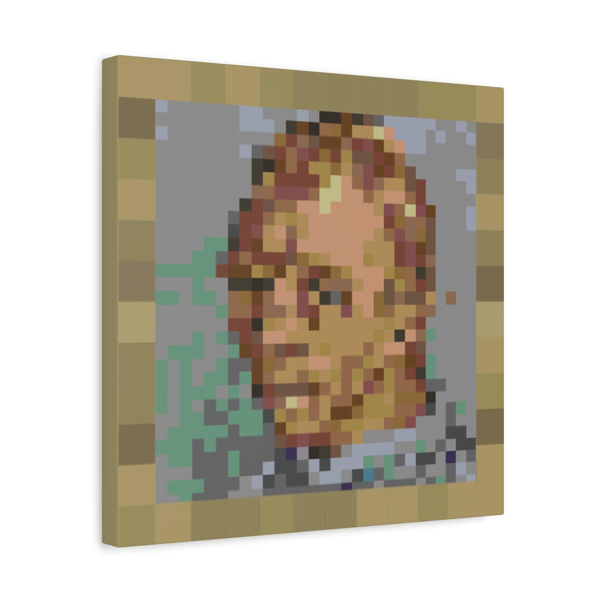 L'artiste Sans Barbe Pixel-Style Matte Canvas Print