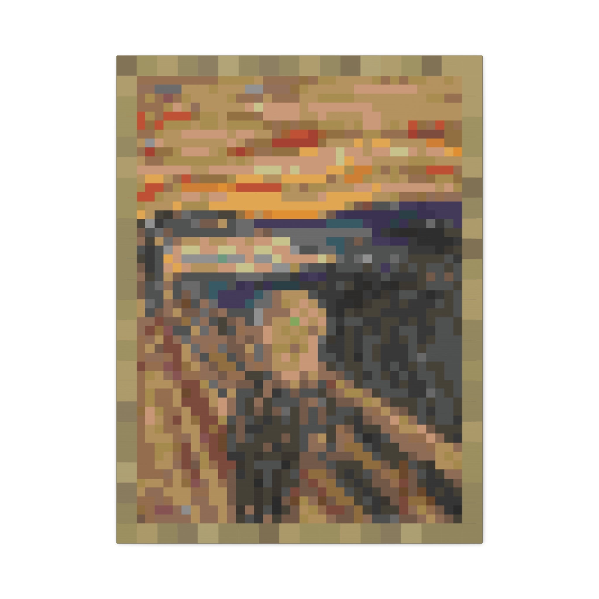 The Scream Pixel-Style Matte Canvas Print
