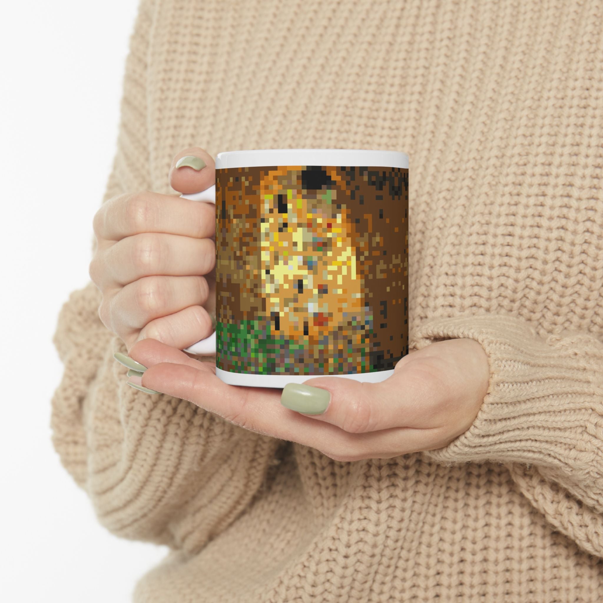 The Kiss Pixel-Style Ceramic Mug (11oz/15oz)
