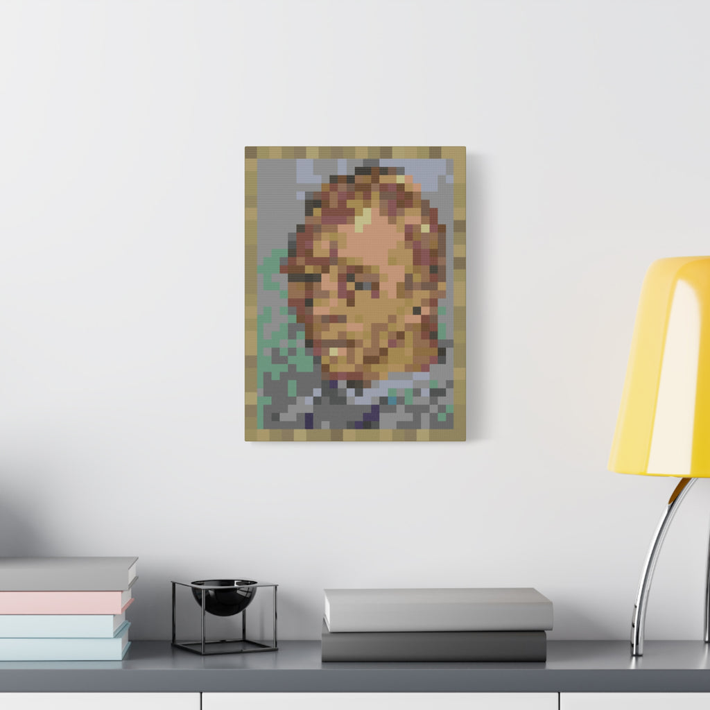 L'artiste Sans Barbe Pixel-Style Matte Canvas Print