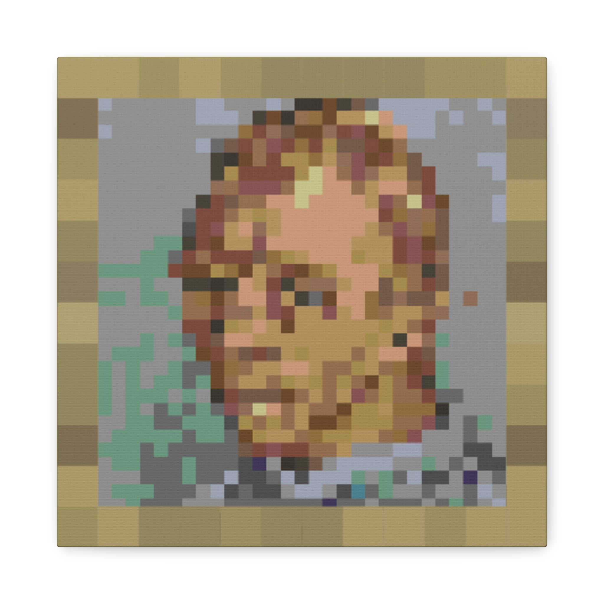 L'artiste Sans Barbe Pixel-Style Matte Canvas Print