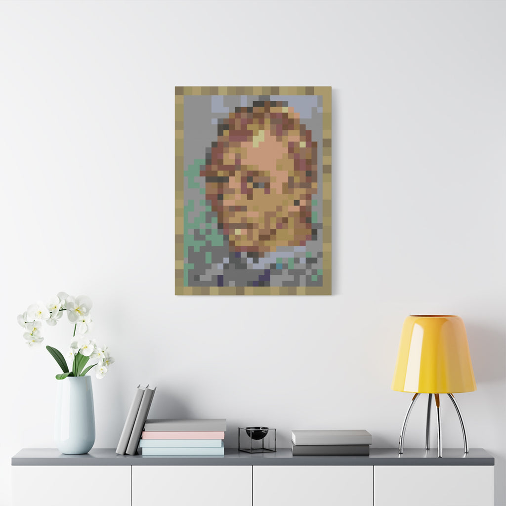 L'artiste Sans Barbe Pixel-Style Matte Canvas Print
