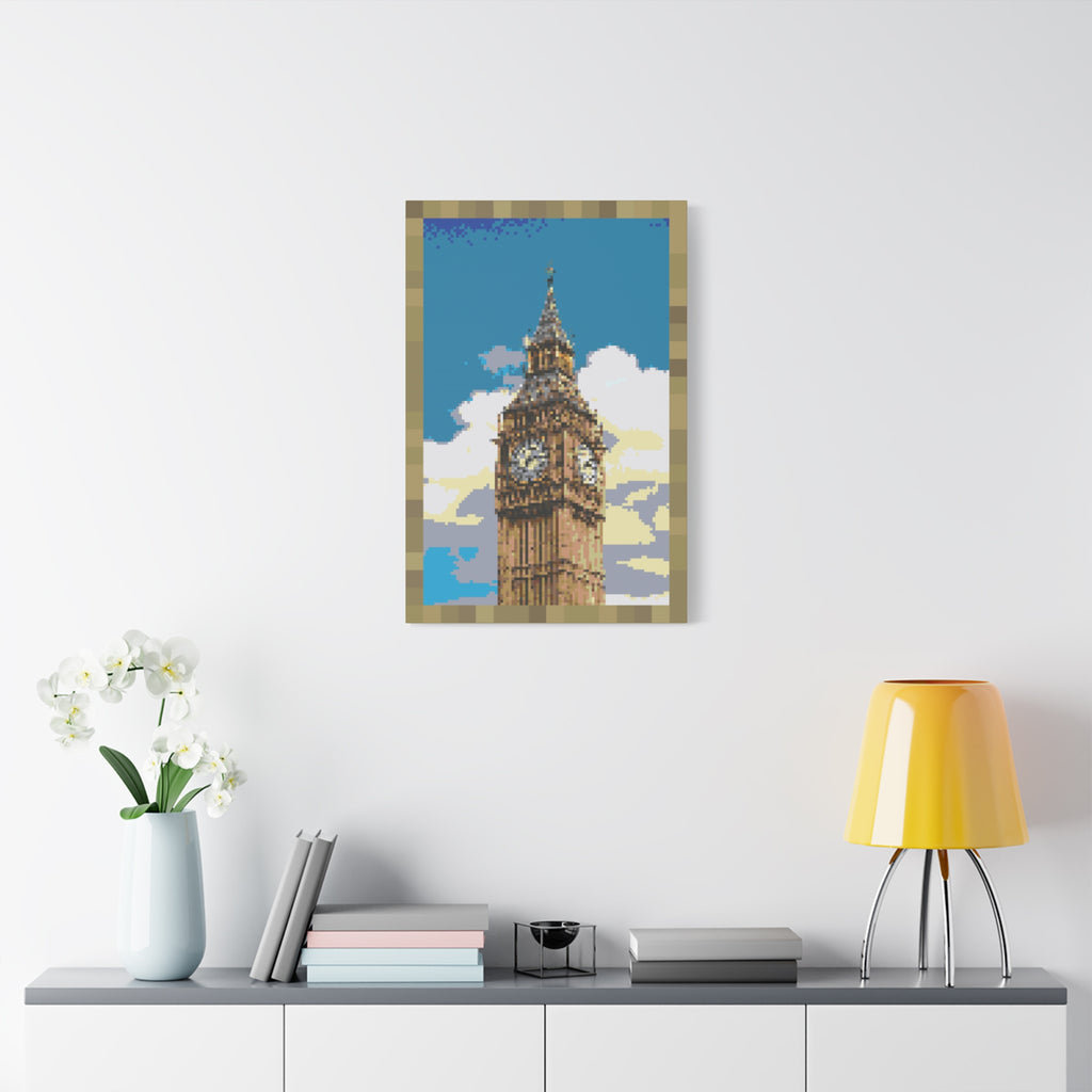 Big Ben Pixel-Style Matte Canvas Print