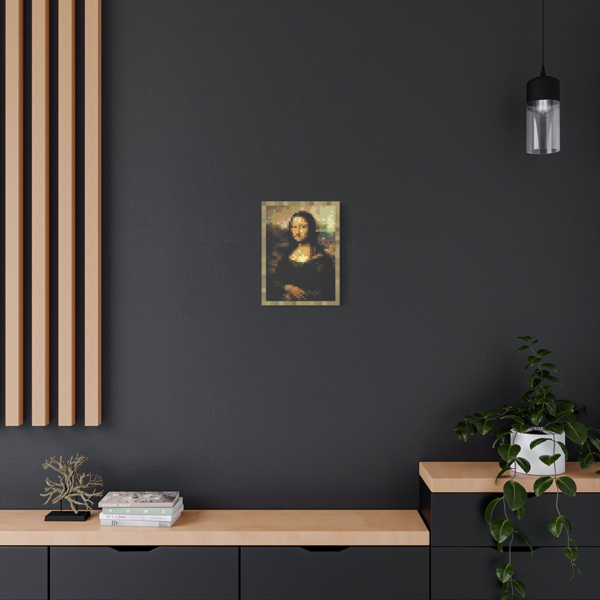 Mona Lisa Pixel-Style Matte Canvas Print