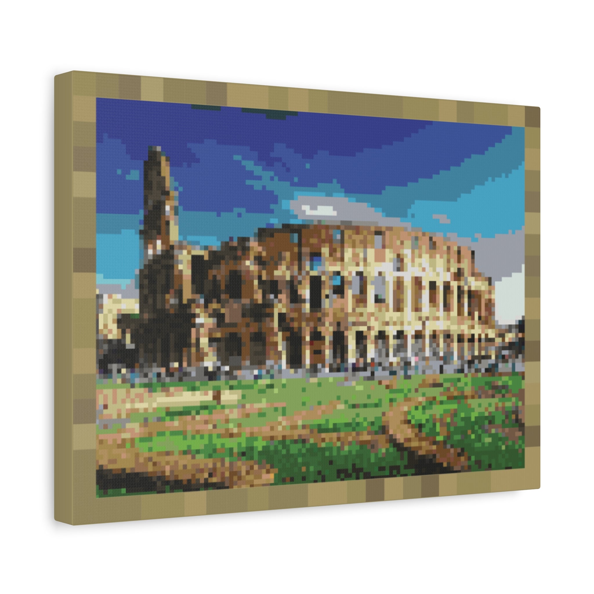 Colosseum Pixel-Style Matte Canvas Print