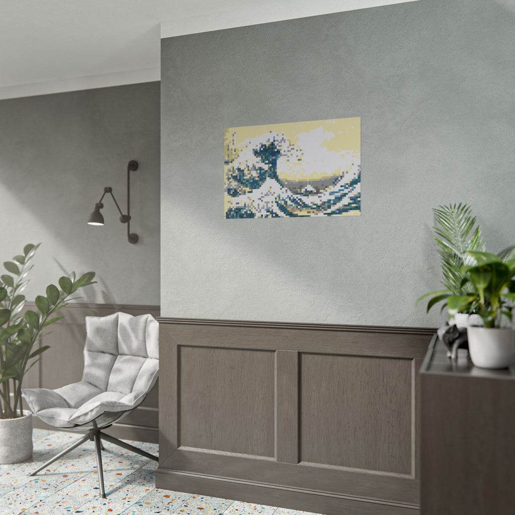 The Great Wave Pixel-Style Rolled Art Print