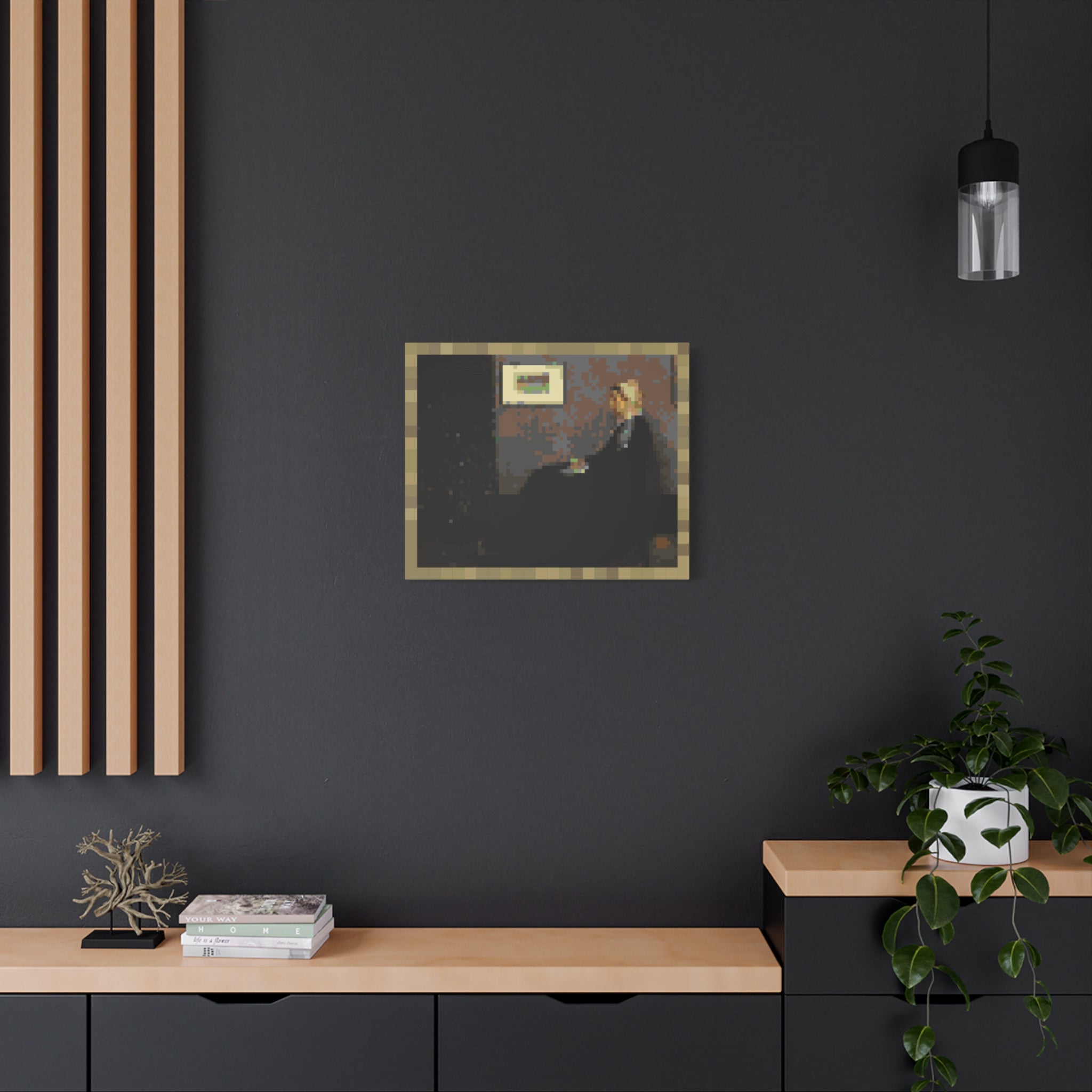 Whistler's Mother Pixel-Style Matte Canvas Print