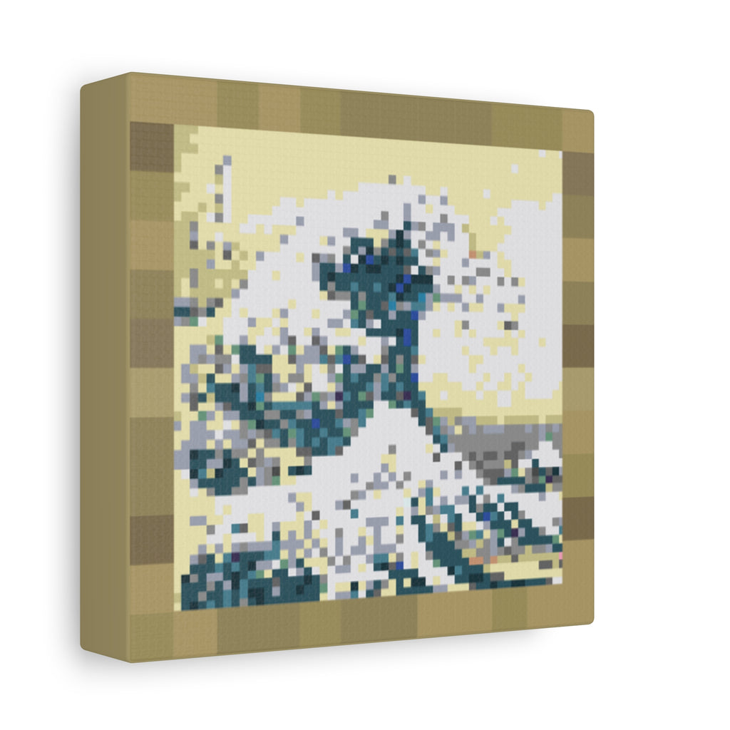 The Great Wave Pixel-Style Matte Canvas Print