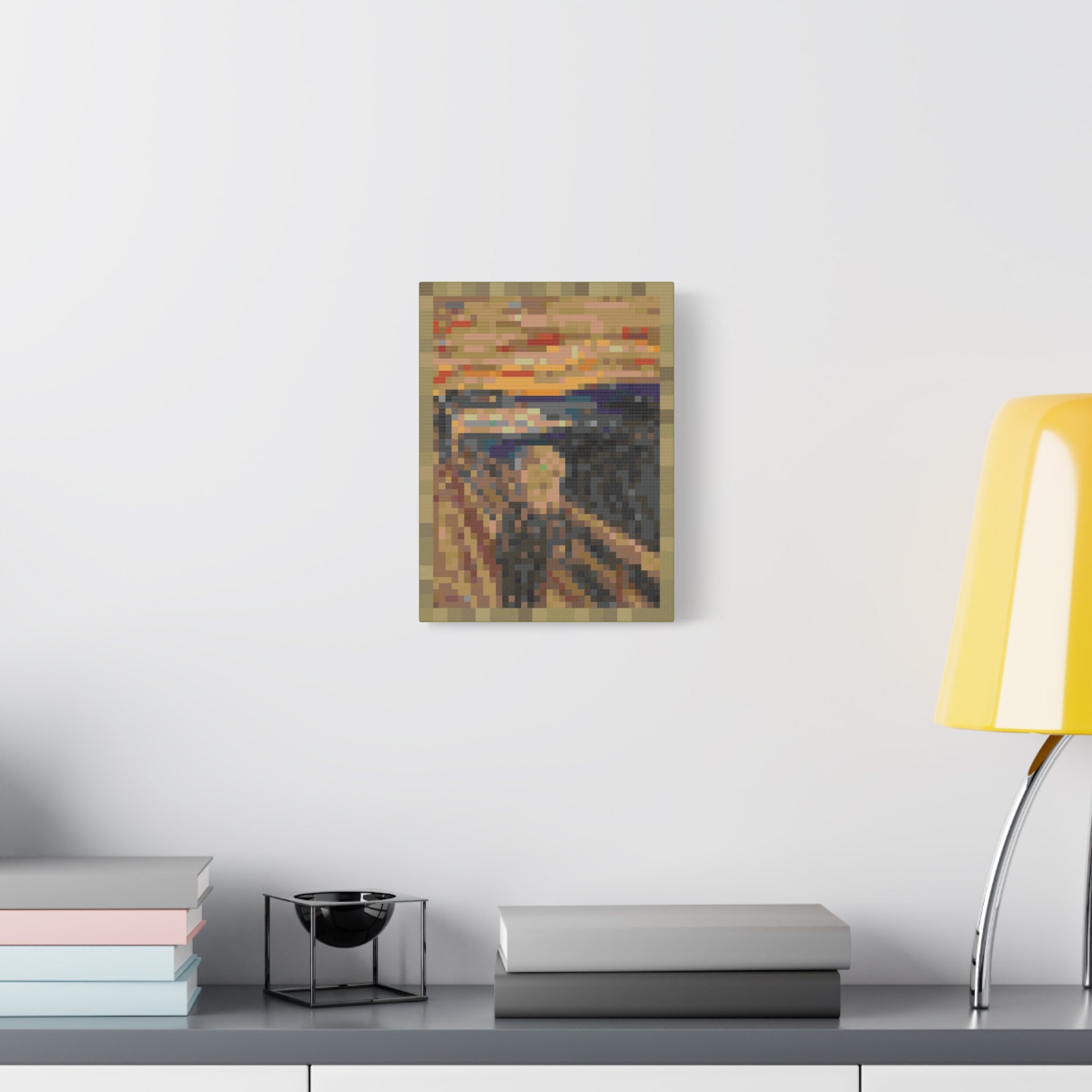 The Scream Pixel-Style Matte Canvas Print