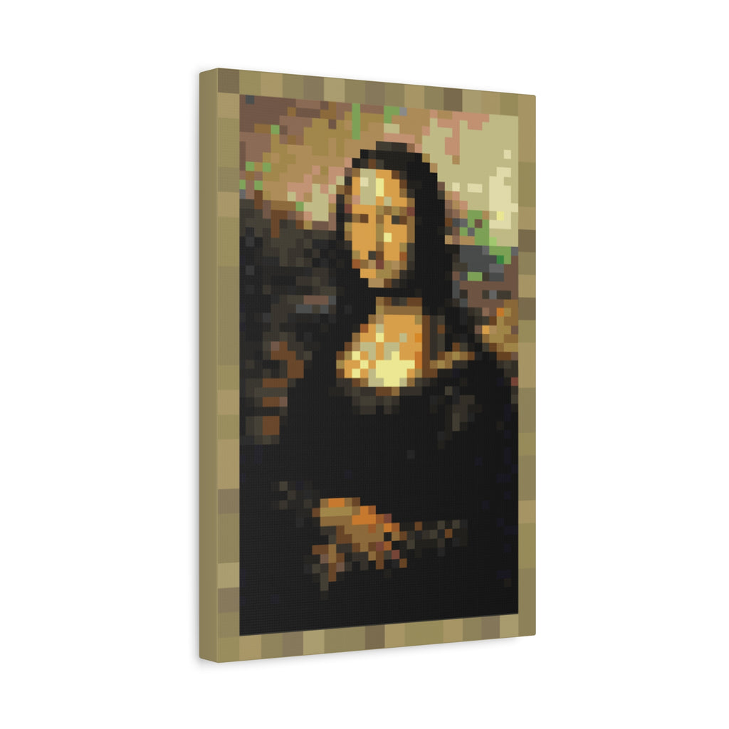 Mona Lisa Pixel-Style Matte Canvas Print
