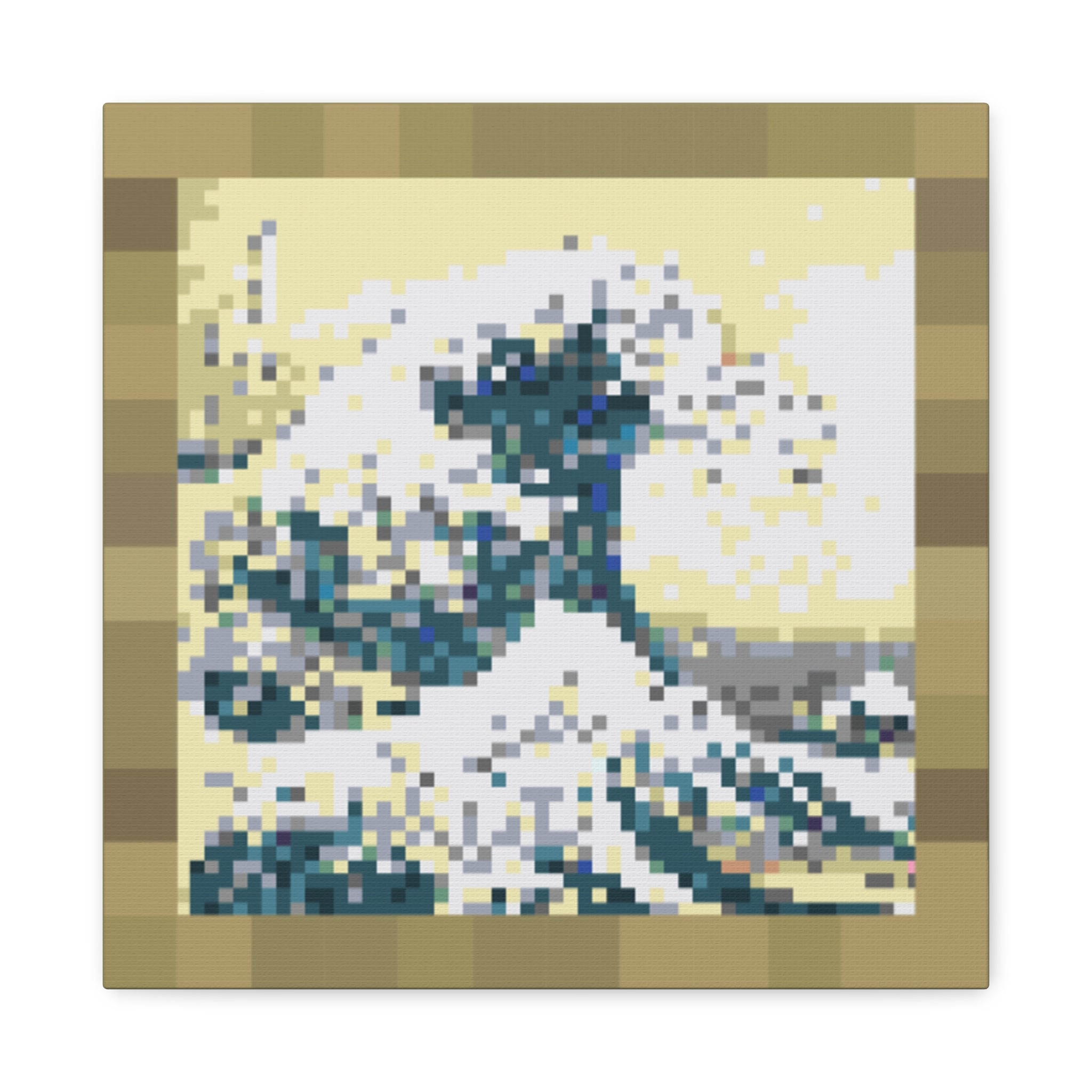 The Great Wave Pixel-Style Matte Canvas Print