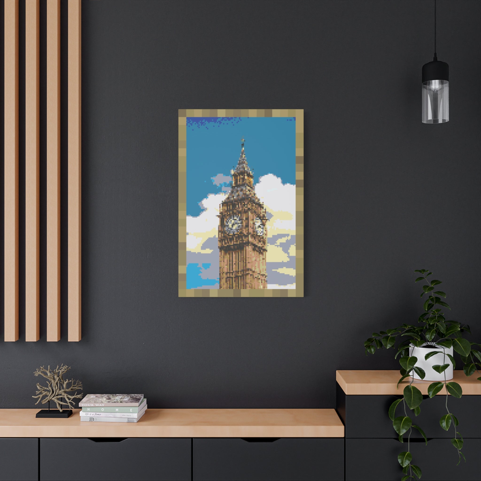 Big Ben Pixel-Style Matte Canvas Print