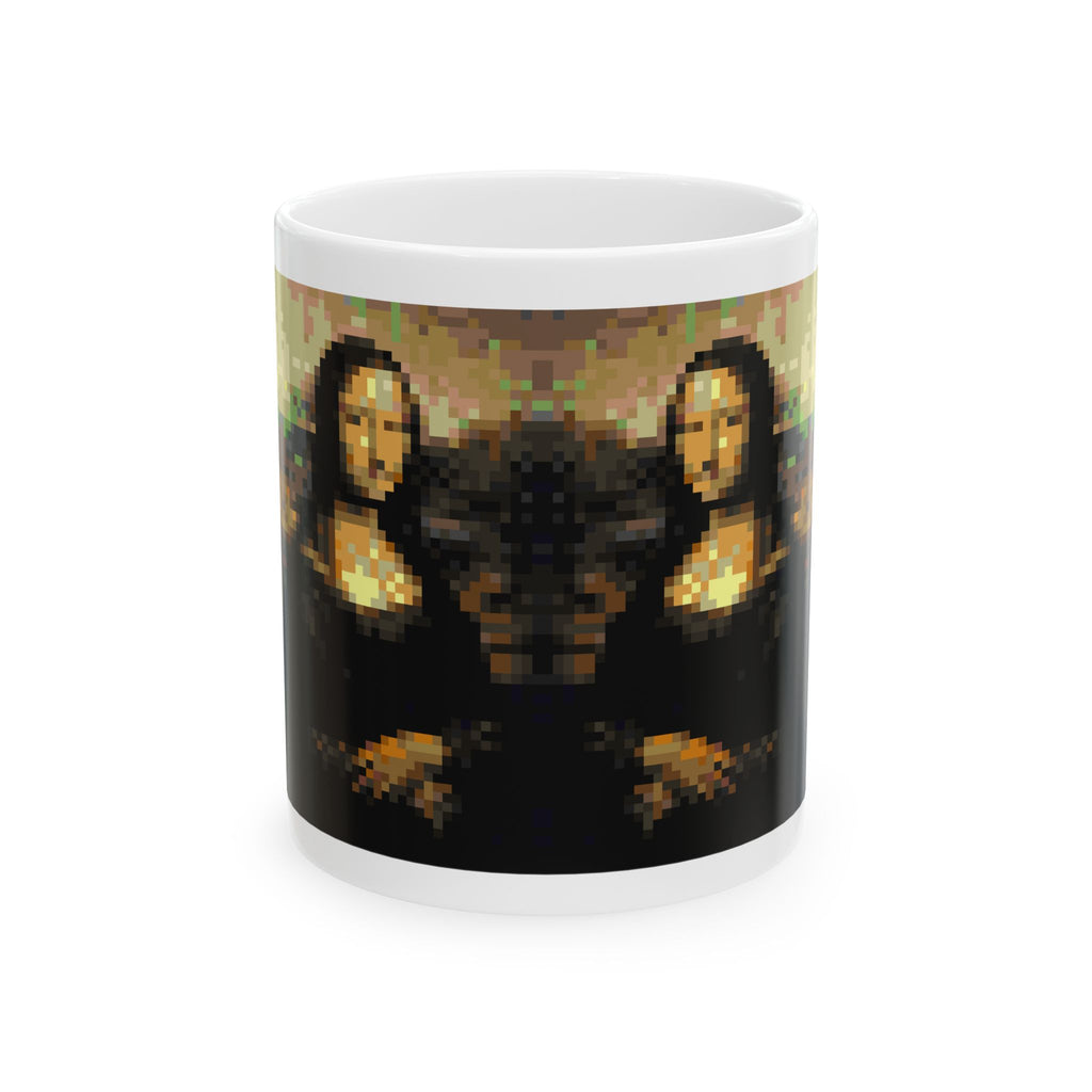 Mona Lisa Pixel-Style Ceramic Mug (11oz/15oz)