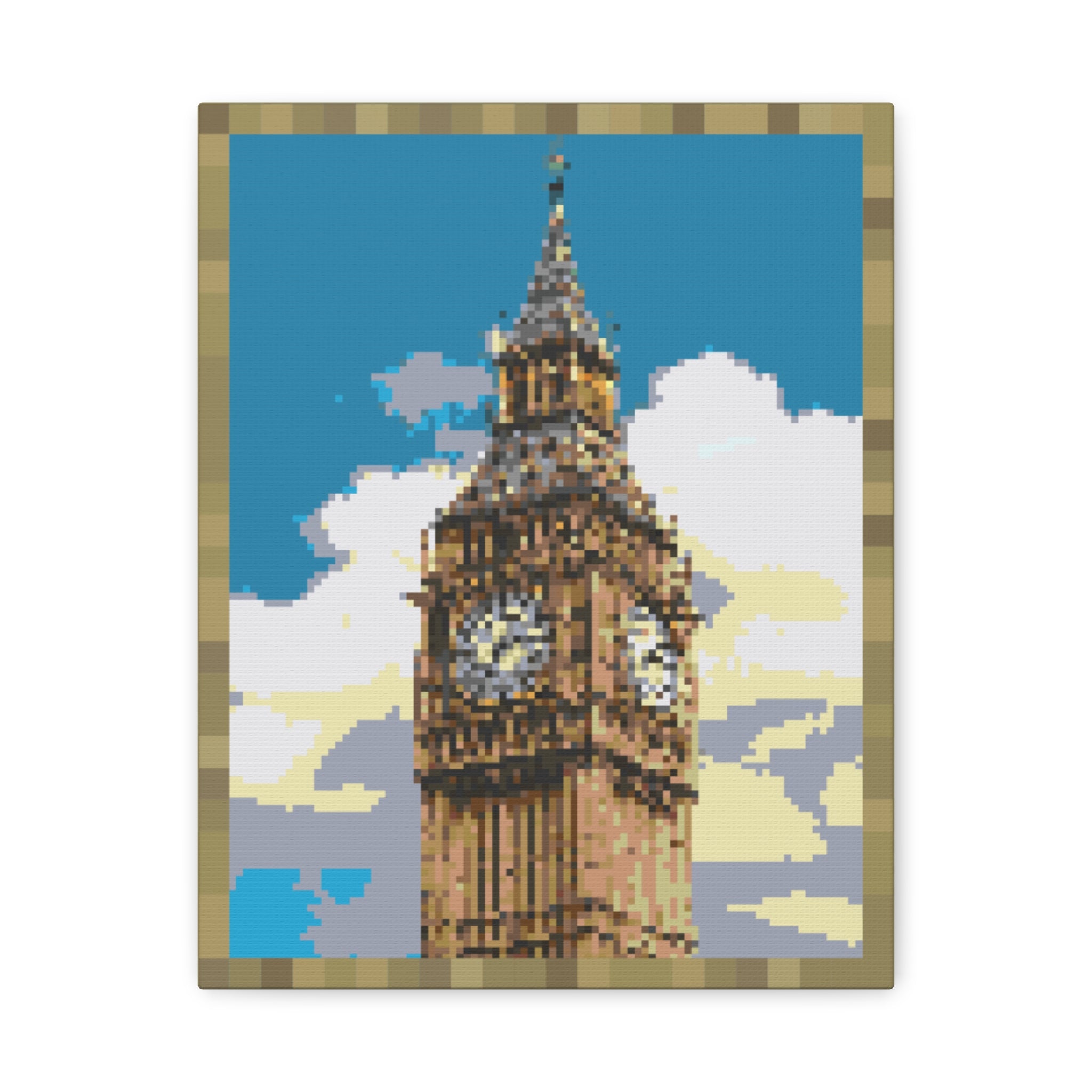 Big Ben Pixel-Style Matte Canvas Print
