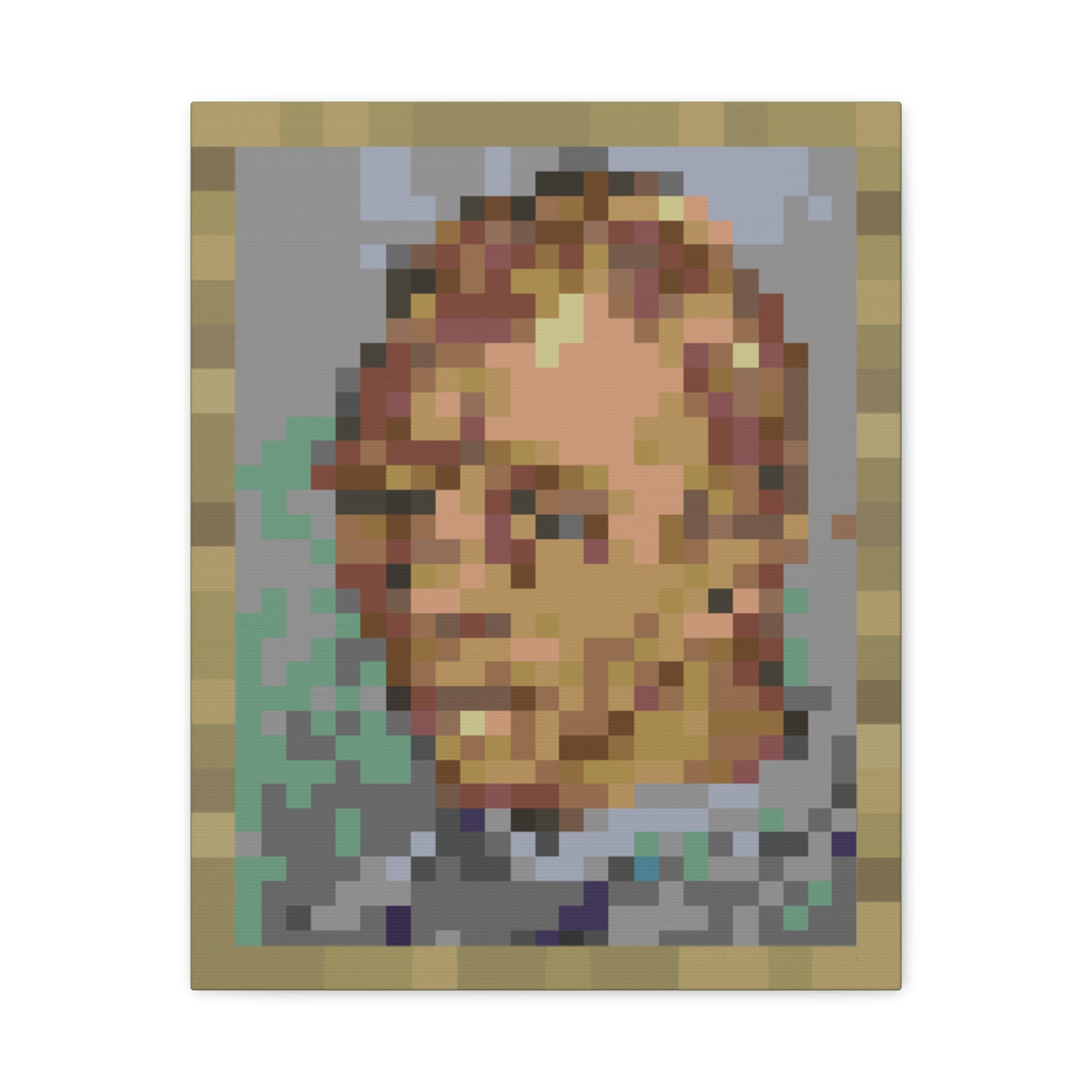 L'artiste Sans Barbe Pixel-Style Matte Canvas Print