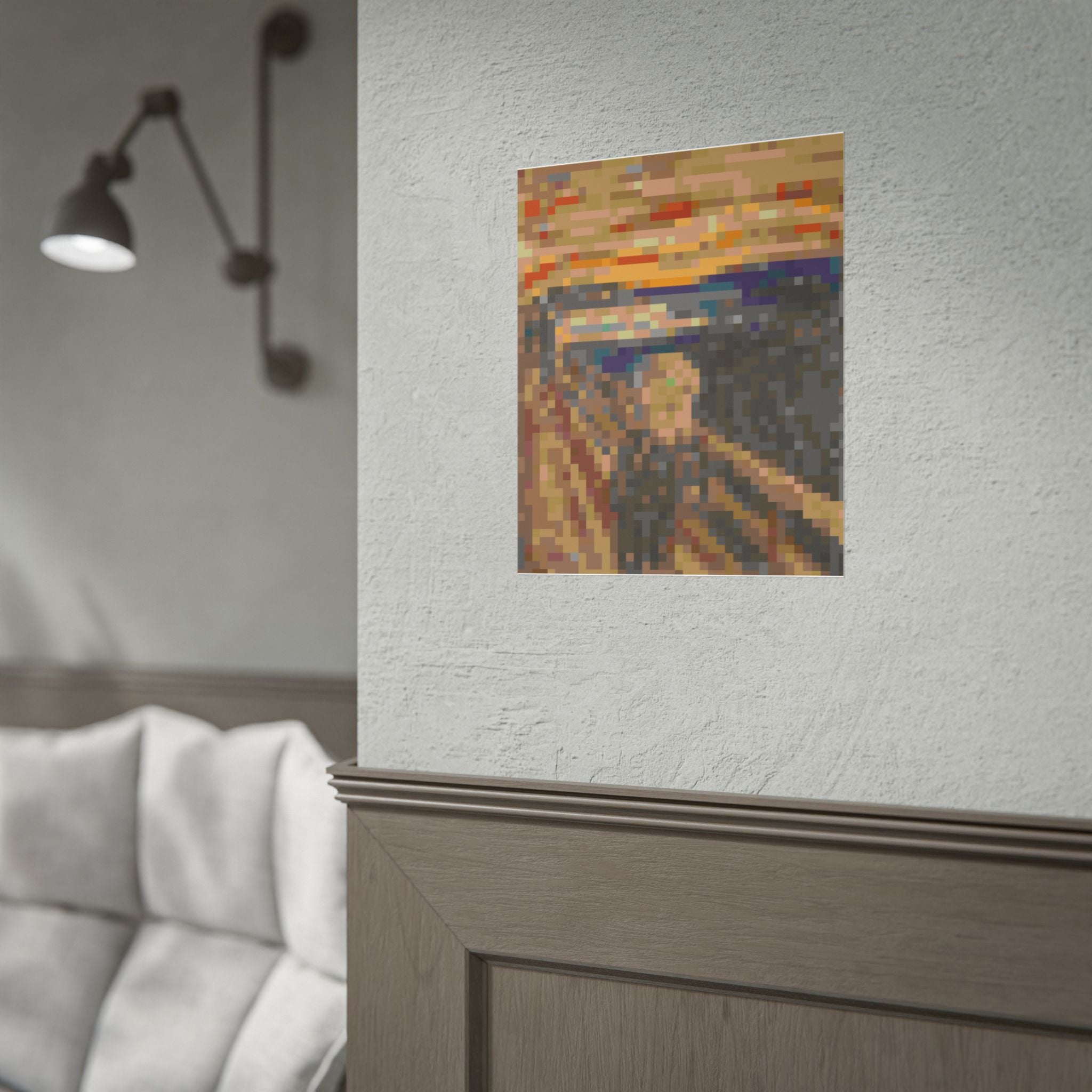 The Scream Pixel-Style Rolled Art Print