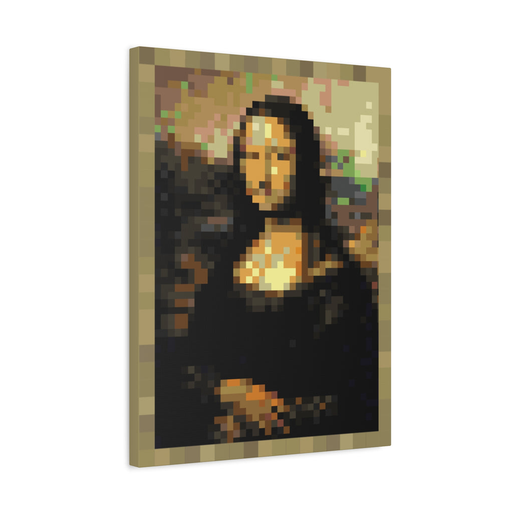 Mona Lisa Pixel-Style Matte Canvas Print