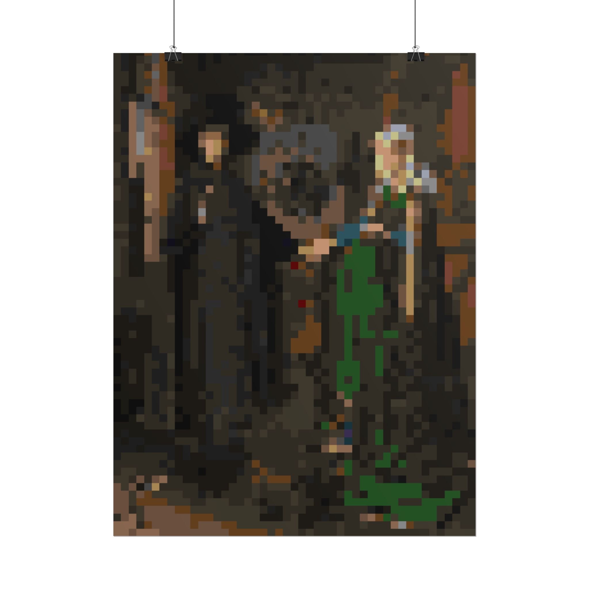 The Arnolfini Portrait Pixel-Style Rolled Art Print